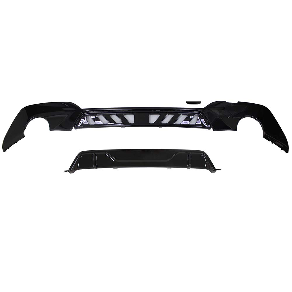IKON MOTORSPORTS Rear Diffuser for 2019-2022 BMW G20 330 with M-Sport Bumper | M Performance Style M-Tech Rear Lip Diffuser in Gloss Black | Enhances Aerodynamics & Sporty Look for Street & Track Driving