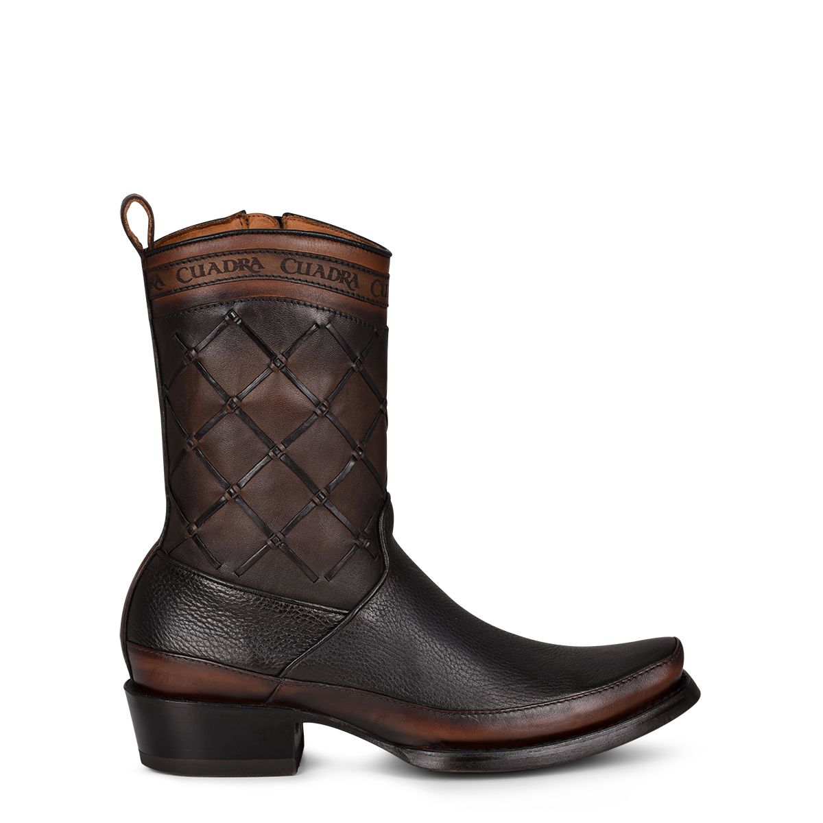 Men's Cuadra Black Casual Cowboy Cowhide Leather Ankle Boots - Western Style Comfort for Everyday Wear & Outdoor Adventures