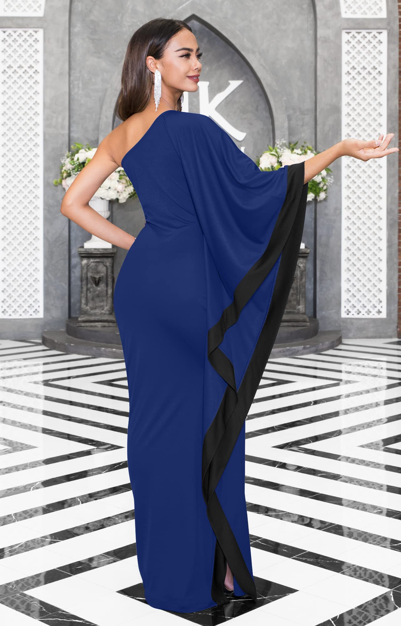 Elegant One Shoulder Long Maxi Dress for Women - Perfect for Cocktail Parties, Weddings & Special Occasions | KOH KOH Women's Formal Gown