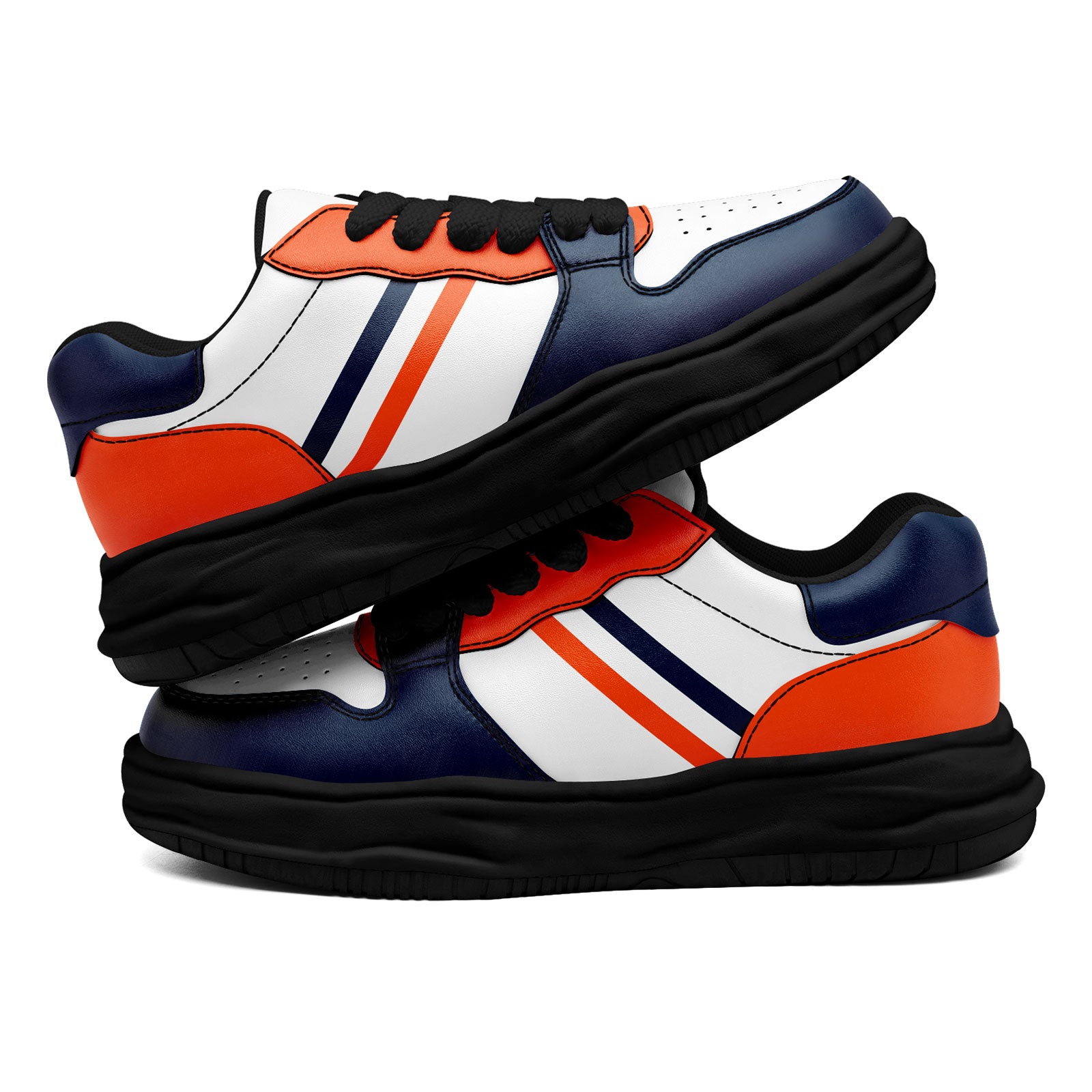 Custom Blue & Orange Denver Shoes - Personalized Sneakers for Men & Women | Comfortable Walking & Casual Wear | Perfect for Sports, Gym & Everyday Fashion (Style FN032 D020389, Size 10)