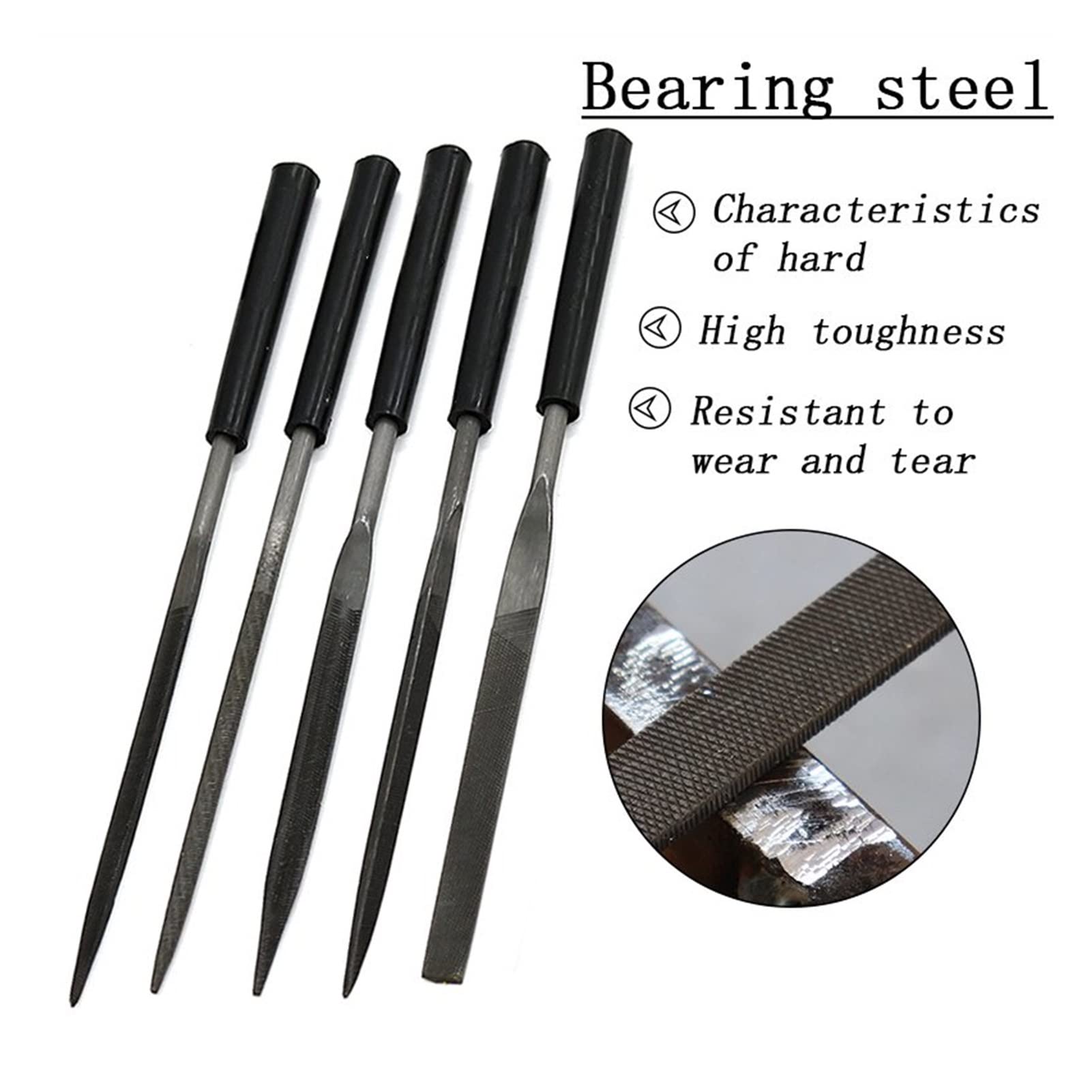 10pcs Needle File Set for Guitar Repair & Wood Carving - Saddle Nut Sharpening Tools