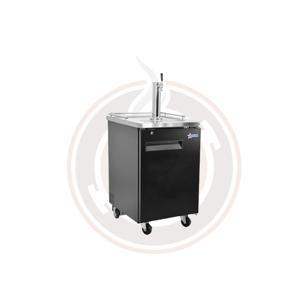Omcan 24 Inch Commercial Single Solid Door Beer Bottle Dispenser with One Tap - 6.5 cu.ft Capacity (Model 50066) - Perfect for Bars, Restaurants, and Home Brewing