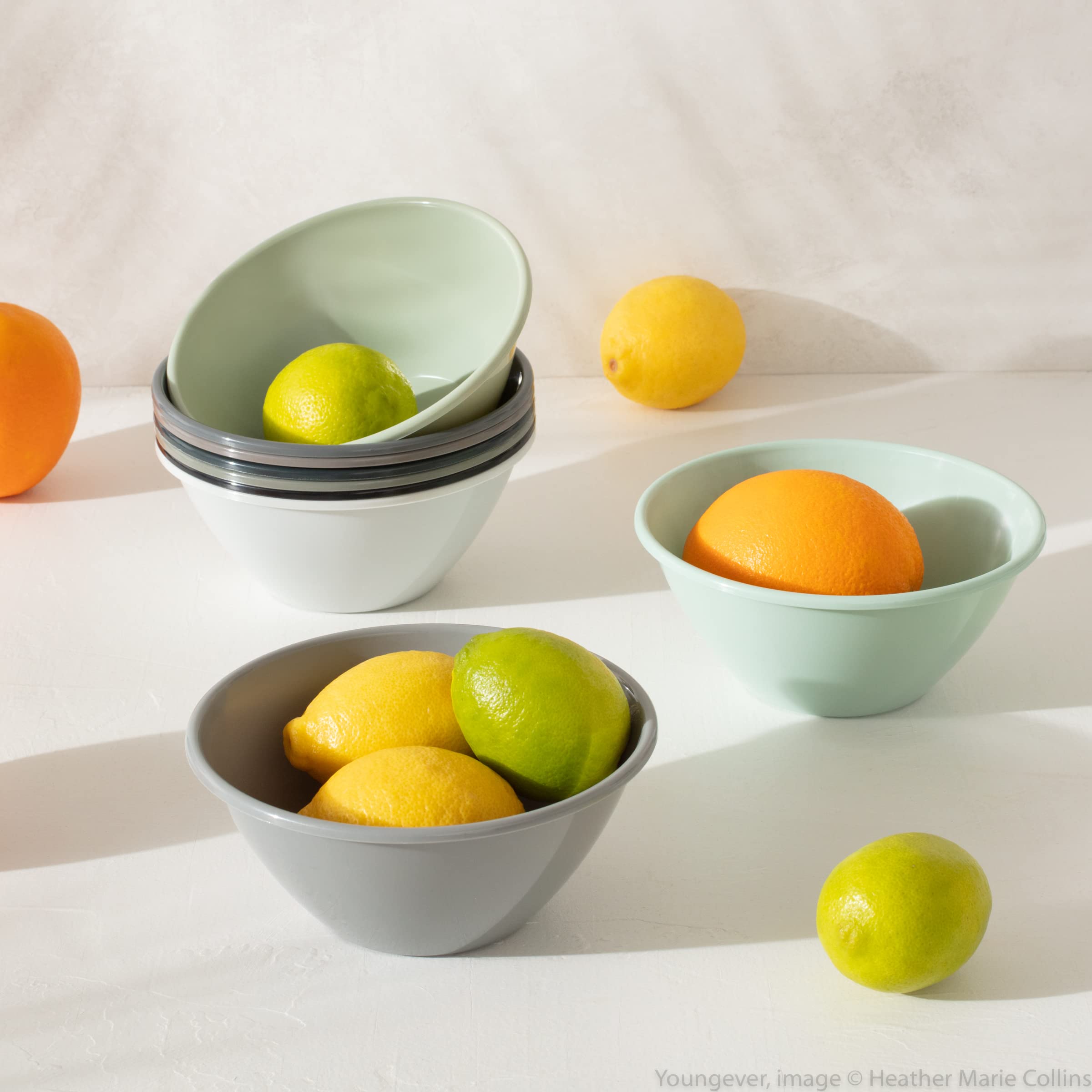 Youngever 50oz Plastic Bowls Set of 9 - Large Cereal & Soup Bowls in 9 Vibrant Colors | Perfect for Breakfast, Snacks, Salads & Family Dining