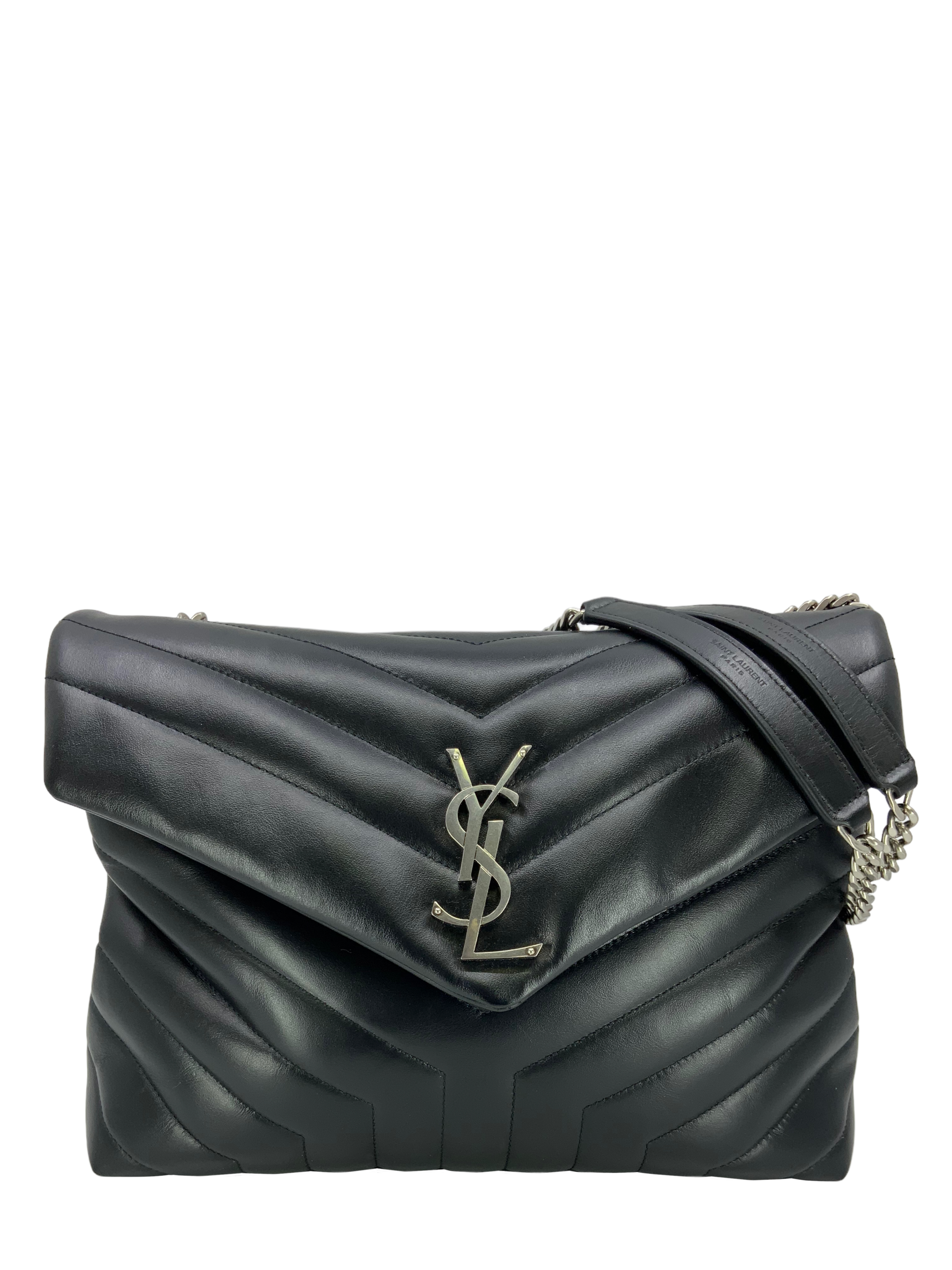 SAINT LAURENT Loulou Medium Shoulder Bag - Genuine Calfskin Leather, Gold-Tone Hardware - Perfect for Work, Evening & Special Occasions