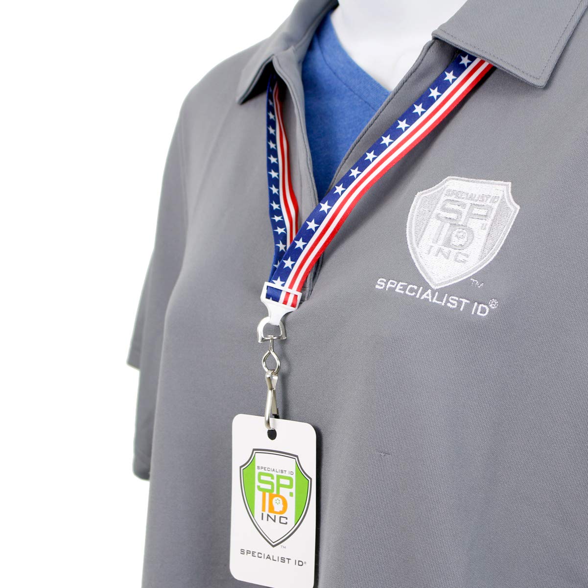 USA Flag Lanyard 100 Pack - Breakaway ID Badge & Key Holder for 4th July - Office, School, Events