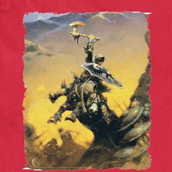 Frank Frazetta Eternal Champion Graphic T-Shirt for Men | Pop Threads Art Tee | Casual Wear, Gift for Gamers & Fantasy Fans