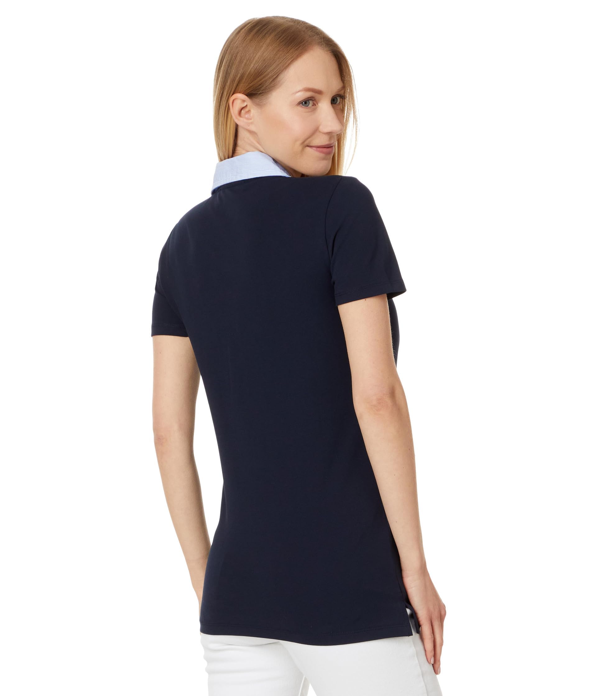 Tommy Hilfiger Women's Classic Fit Polo Shirt - Short Sleeve Cotton Top for Casual Wear, Golf & Office Outfits