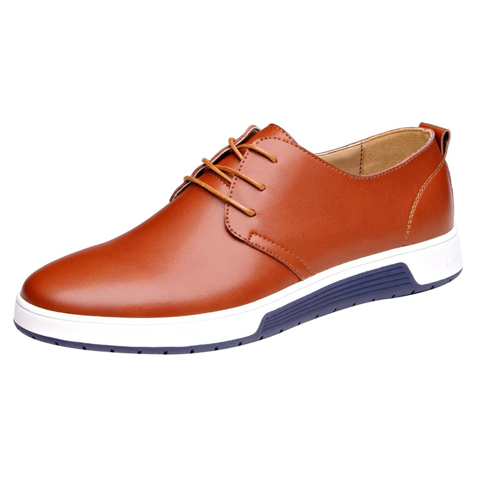 **Men's Breathable Leather Boat Shoes - Business Casual & Formal Style White High-Top Shoes for Work, Office & Outdoor Activities**