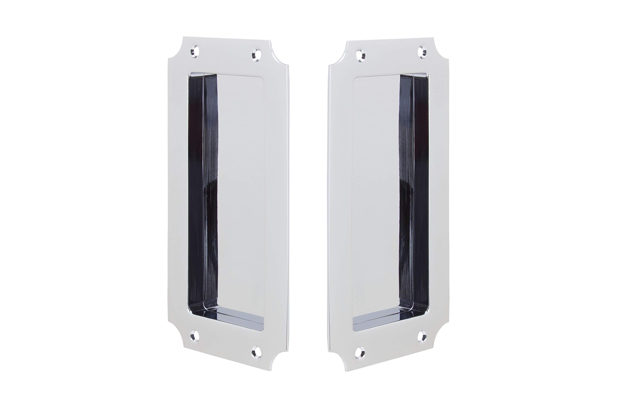 FPL Manor Solid Brass Pocket Door Hardware - Passage Function for Hall & Closet - Polished Chrome Finish - Perfect for Space-Saving Interior Doors & Modern Home Renovations