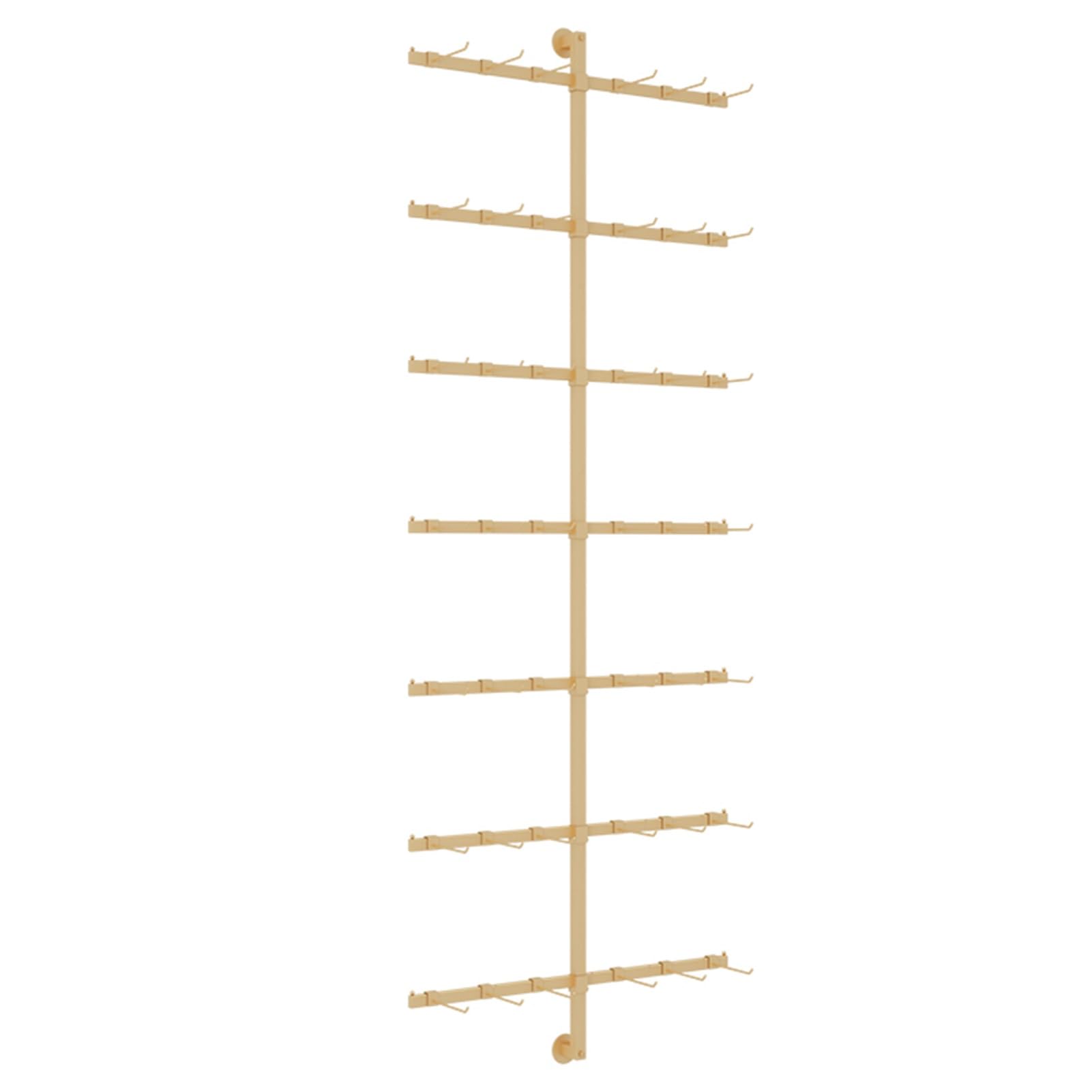 Wall-Mounted Retail Display Rack for Socks, Slippers & Accessories - Gold Commercial Shelving Unit for Clothing Stores & Boutiques | Space-Saving Storage Solution for Underwear, Phone Cases & Small Items