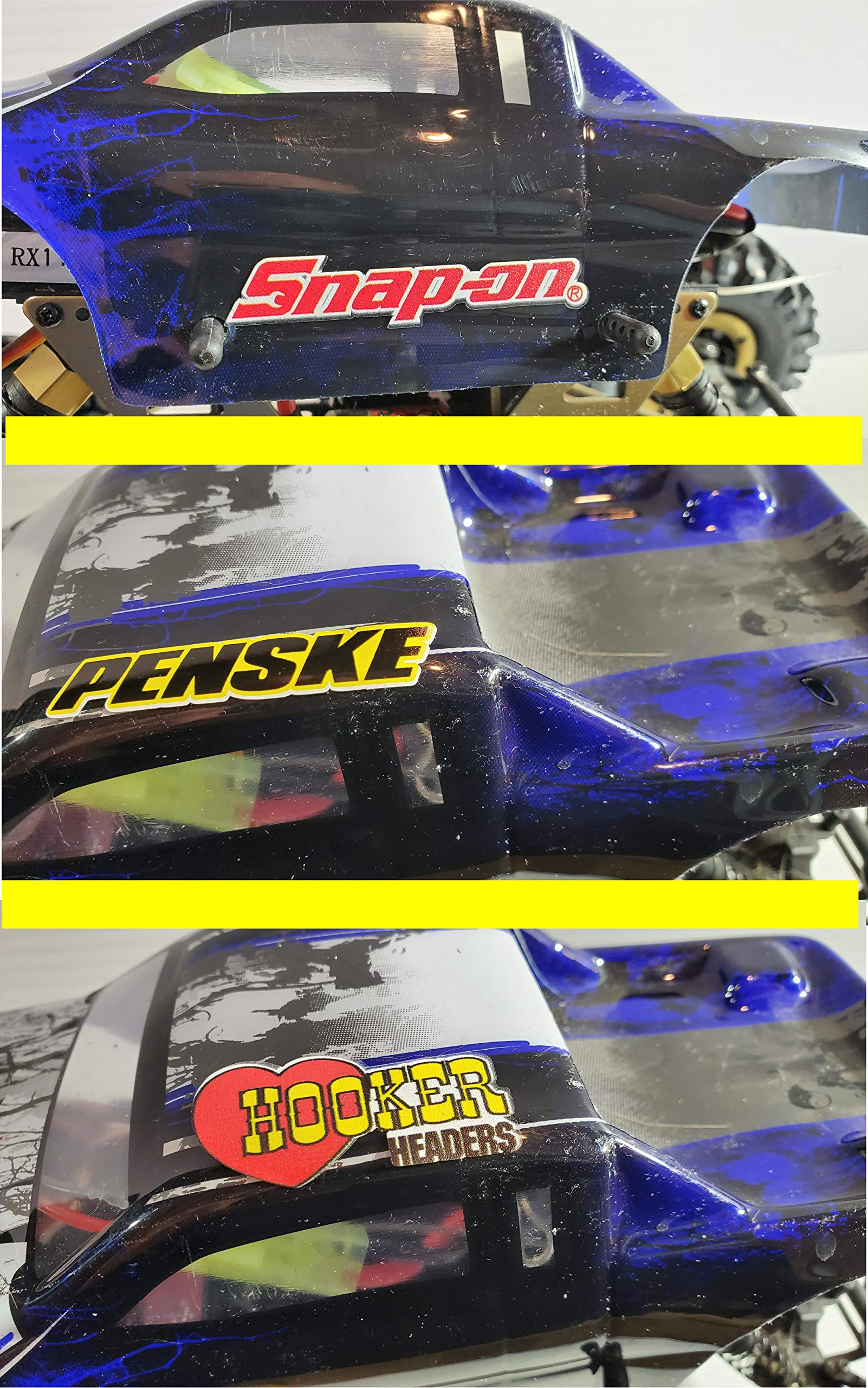 1/10 Scale White Vinyl R/C Model Decal Sticker Sheet for Lexan Body - Gang Sheet 2-Slant Holly Design - Perfect for Customizing RC Cars, Boats, Trucks and Radio Control Vehicles - DIY RC Model Decoration & Personalization