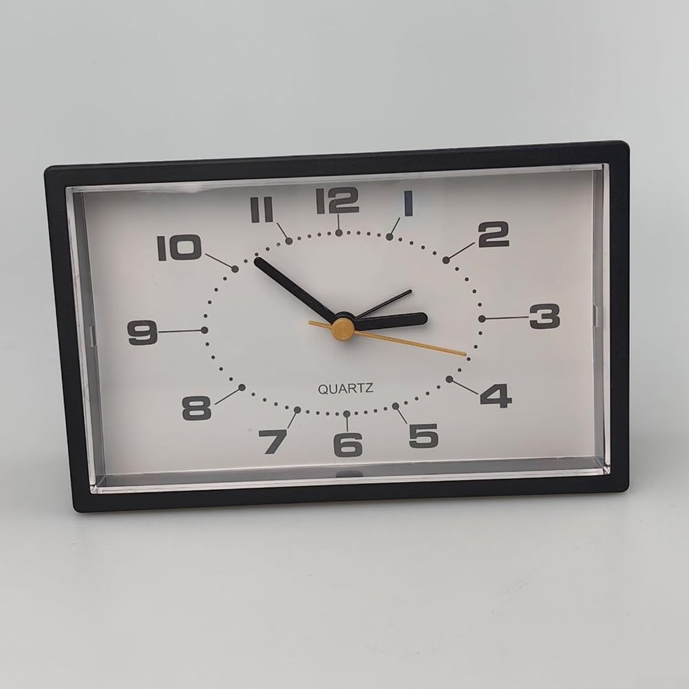 Ultra Quiet Non-Ticking Analog Alarm Clock - Stylish Silent Wall Clock for Bedroom, Office & Home Decor (Black) | Perfect for Light Sleepers, Meditation Rooms & Noise-Sensitive Environments
