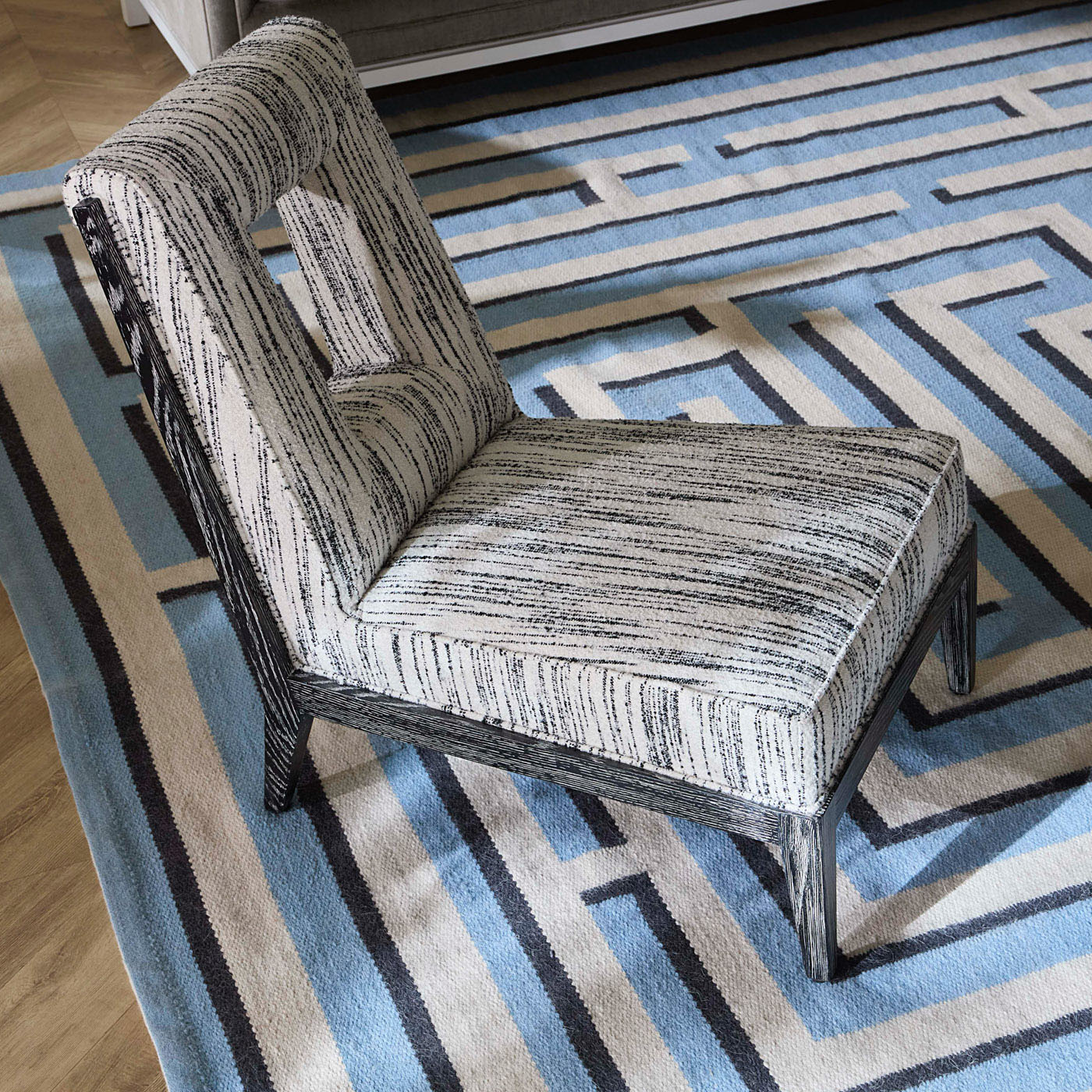 Cocteau Slipper Chair - Modern Accent Chair for Living Room, Bedroom & Office - Comfortable Upholstered Lounge Chair with Wooden Legs - Perfect for Reading Nook, Sitting Area or Home Decor