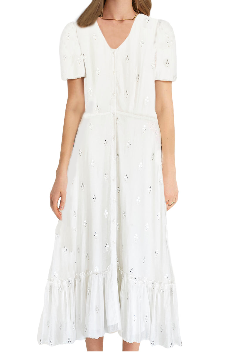 Stylish Women's Midi Dress with Pockets - Flowy Summer Dress for Casual Outings, Date Nights & Office Wear