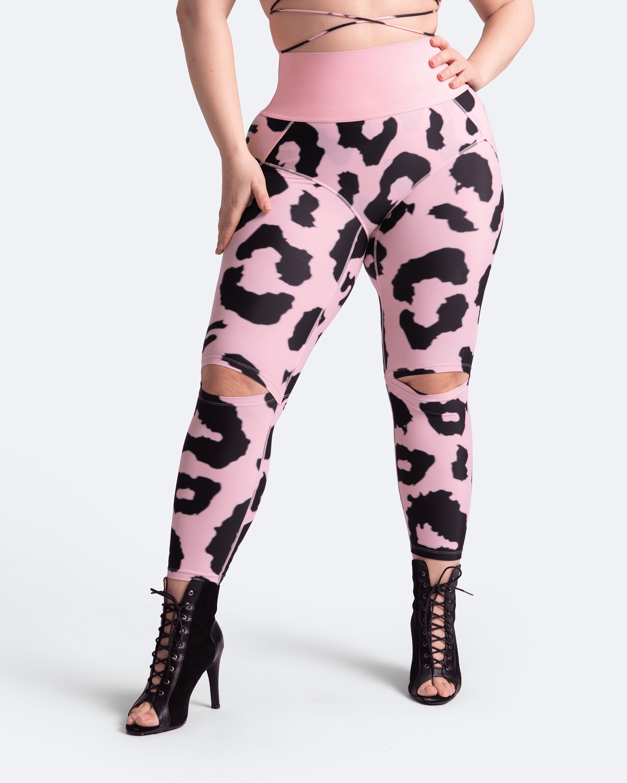 High Waist Knee Slit Yoga Leggings for Women - Workout, Running & Gym Essentials | Comfortable & Stretchy