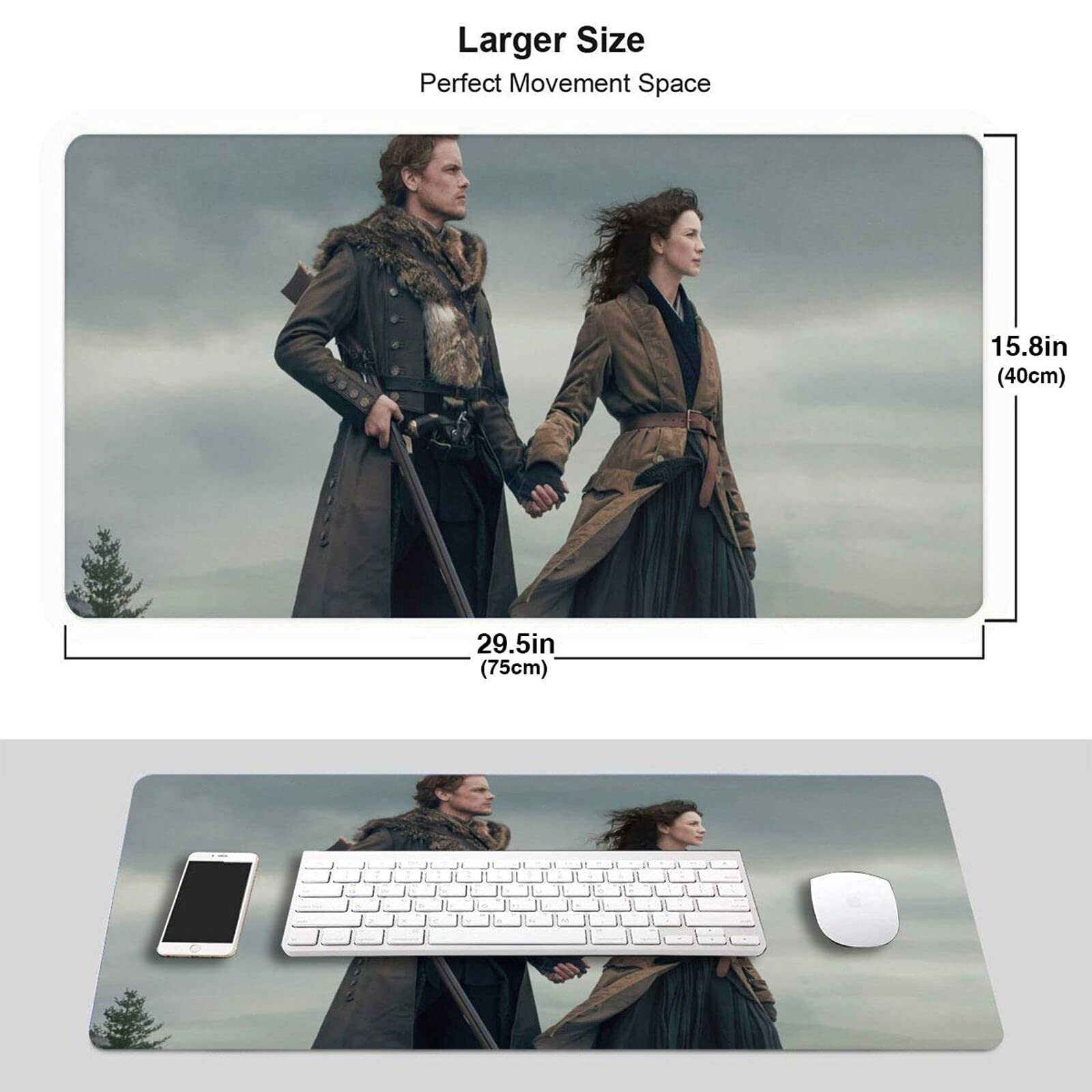 Outlanders XXL Extended Gaming Mouse Pad - Non-Slip Rubber Base, Large Speed Mouse Mat for Computer Keyboard & Desk - Perfect for Home Office, Gaming & Work Setup