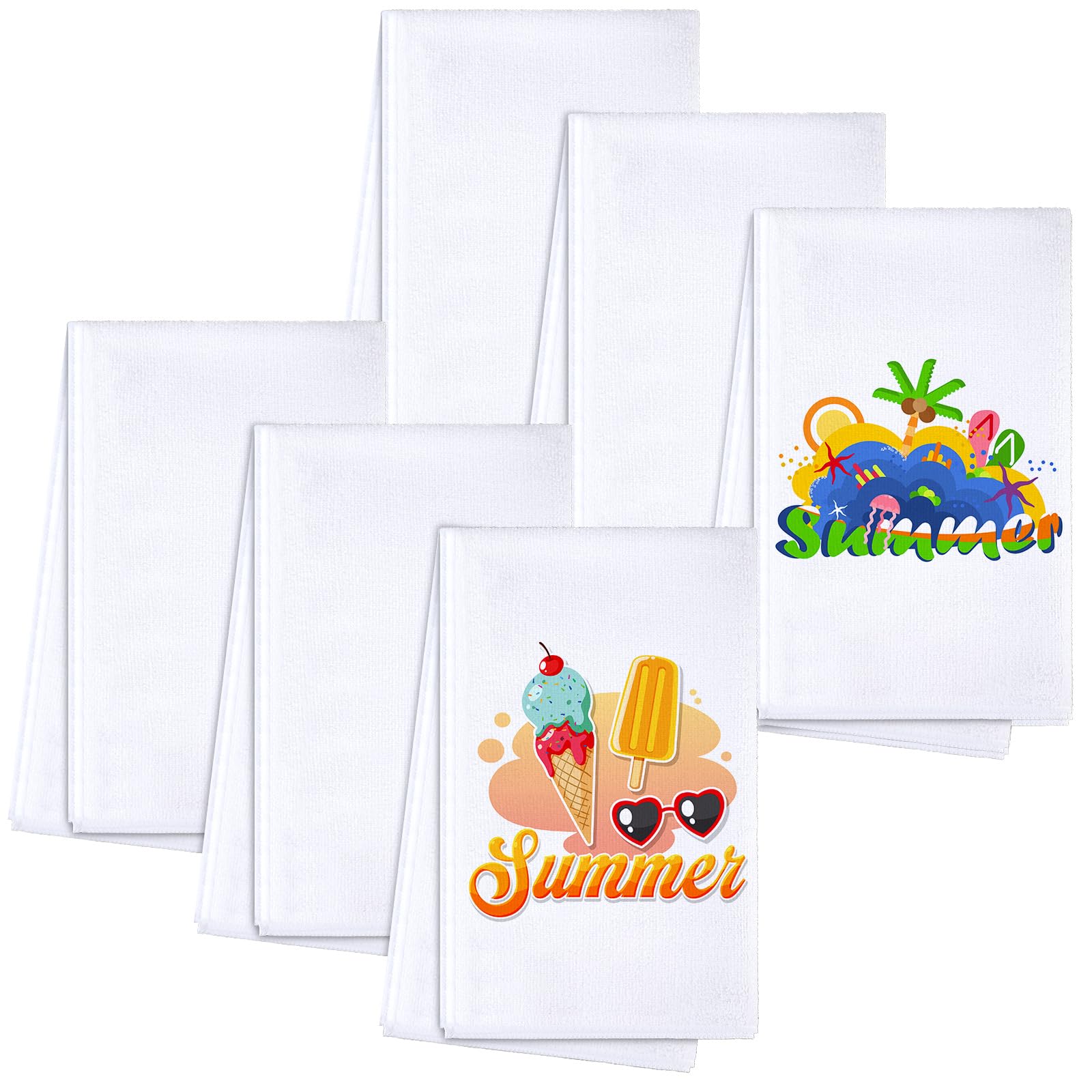 Premium Sublimation Dish Towels - Super Absorbent Multi-Purpose Kitchen & Bathroom Towels (16x24 Inches, 6-Pack) for Cooking, Cleaning & DIY Projects - Ideal for Home, Restaurant & Gifts
