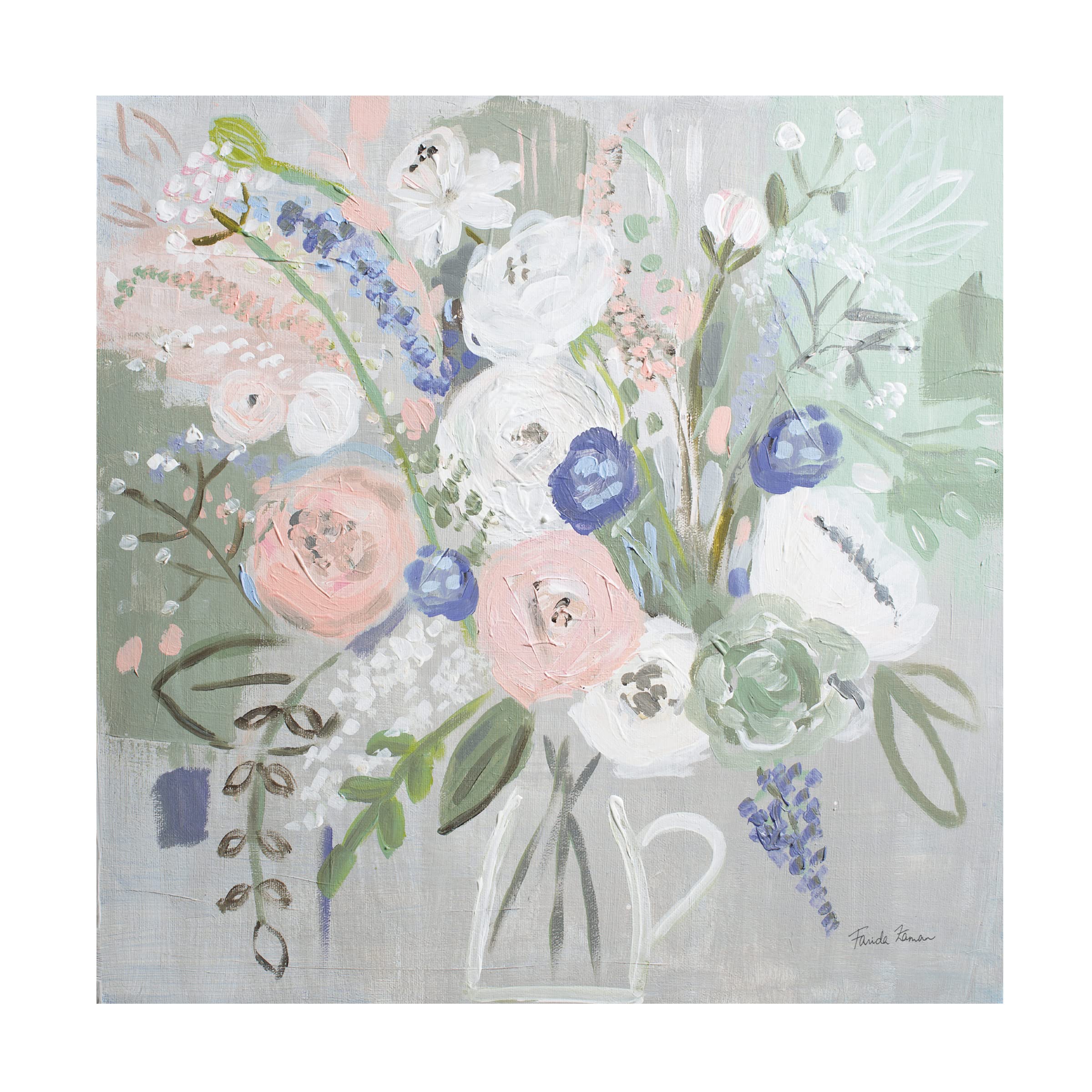 Trademark Fine Art 'Budding Beauty Pattern IVB' Floral Canvas Wall Art by Farida Zaman - Perfect for Living Room, Bedroom & Office Decor