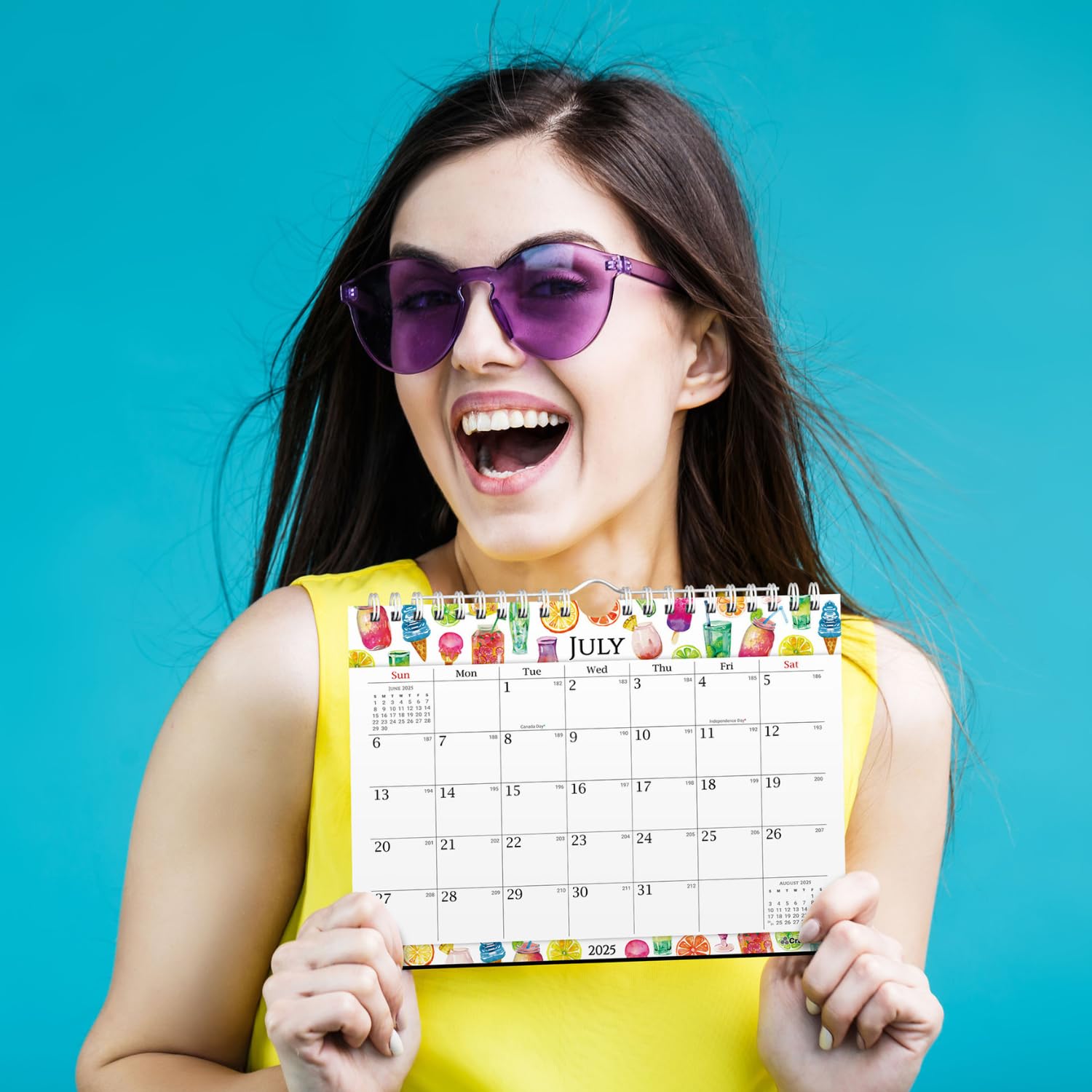 2025 CRANBURY 8x6 Inch Small Wall Calendar - Spiral Bound Mini Monthly Hanging Planner with Colorful Seasonal Designs | Perfect for Home, Office, Bulletin Board, Fridge & Desktop Organization | Includes Bonus Planner Stickers