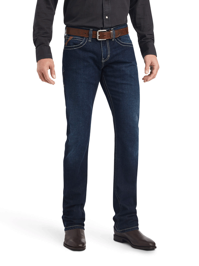 Ariat Men's Modern Ricardo Slim Fit Jeans - Memphis Wash, M8 Size | Comfortable & Stylish for Work, Casual Wear & Outdoor Activities