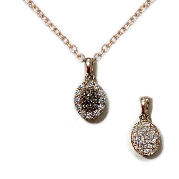 14K Rose Gold Brown & White Diamond Pendant Necklace for Women - Elegant Jewelry Gift for Anniversary, Birthday & Special Occasions