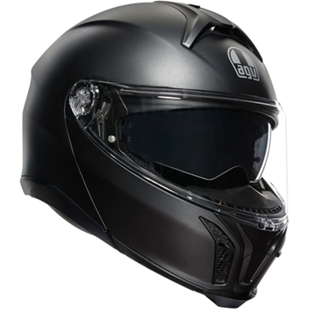 AGV Tourmodular Solid Matt Black Motorcycle Helmet - DOT & ECE Certified for Safety - Perfect for Touring, Commuting & Adventure Riding
