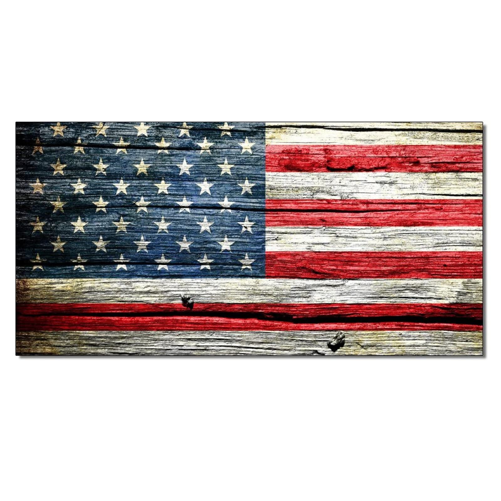 American Flag Retro Pop Culture Canvas Wall Art - 16x32 Inch Modern Traditional Colorful Posters & Prints for Living Room, Bedroom Decor | Home Aesthetic, Gift Idea