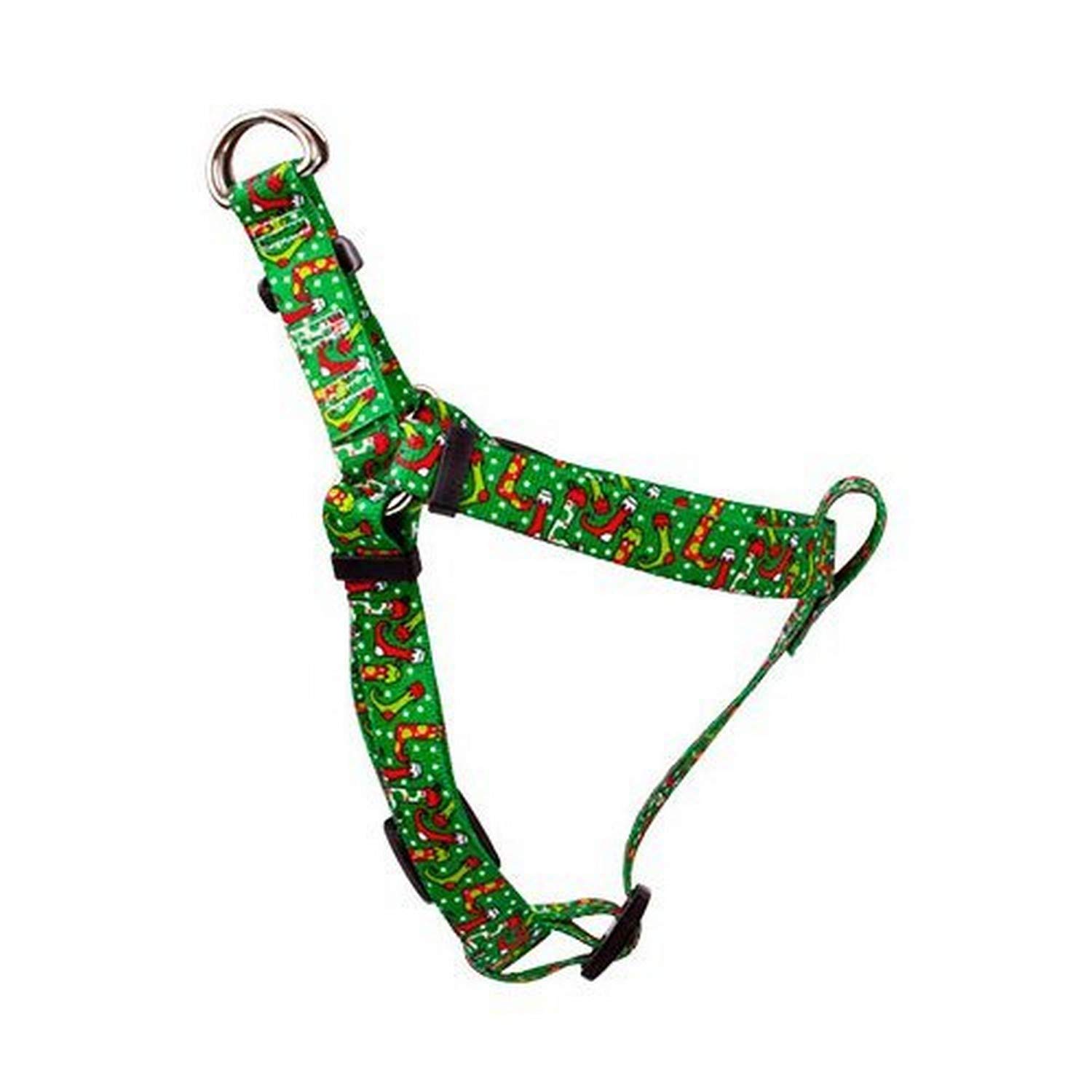 Yellow Dog Step-In Harness for Small Dogs - Adjustable Pet Harness with Christmas Stocking Design | Perfect for Holiday Walks, Pet Photos & Festive Gifts