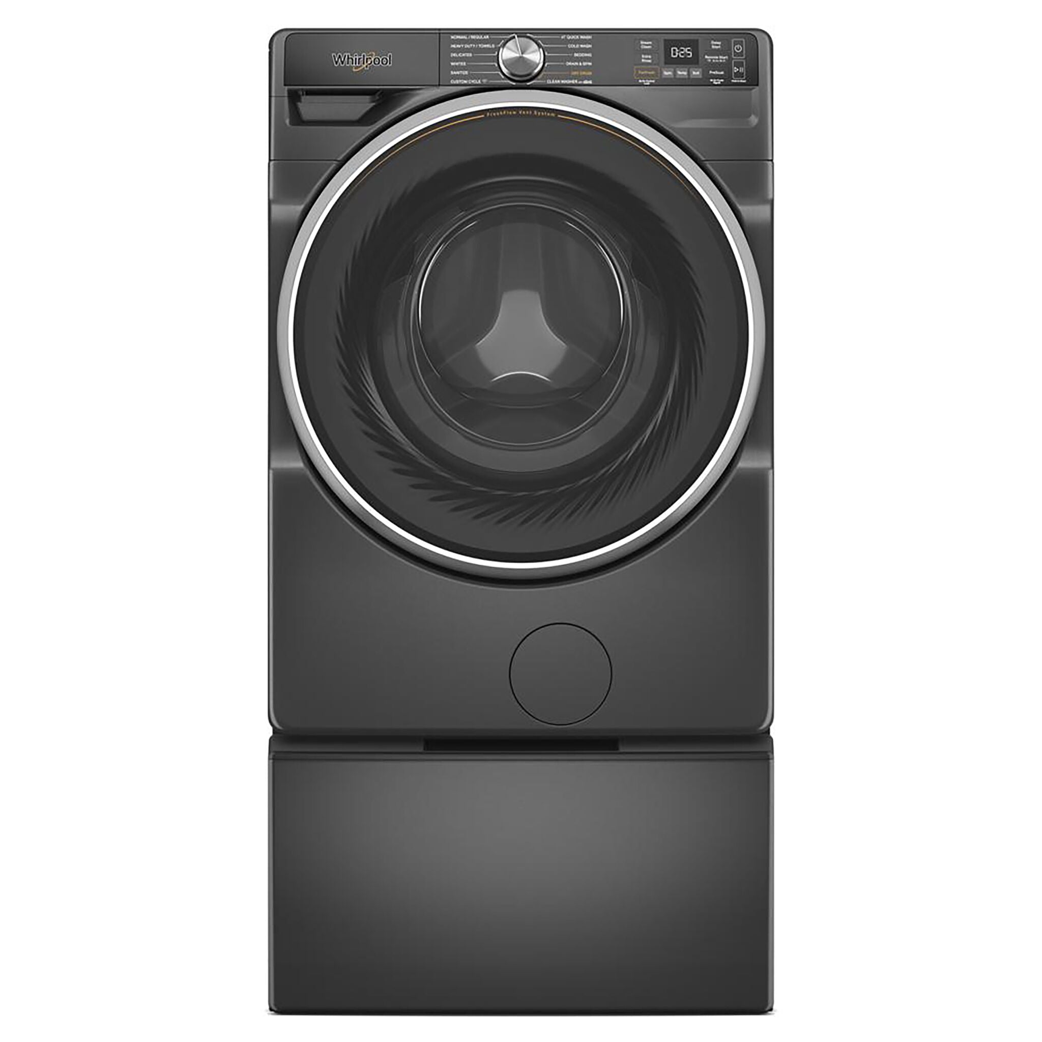 Whirlpool WFW6720RU 5.8 Cu.Ft. Front Load Washer with FreshFlow™ Vent System in Volcano Black - Perfect for Large Families & Energy-Efficient Laundry Rooms