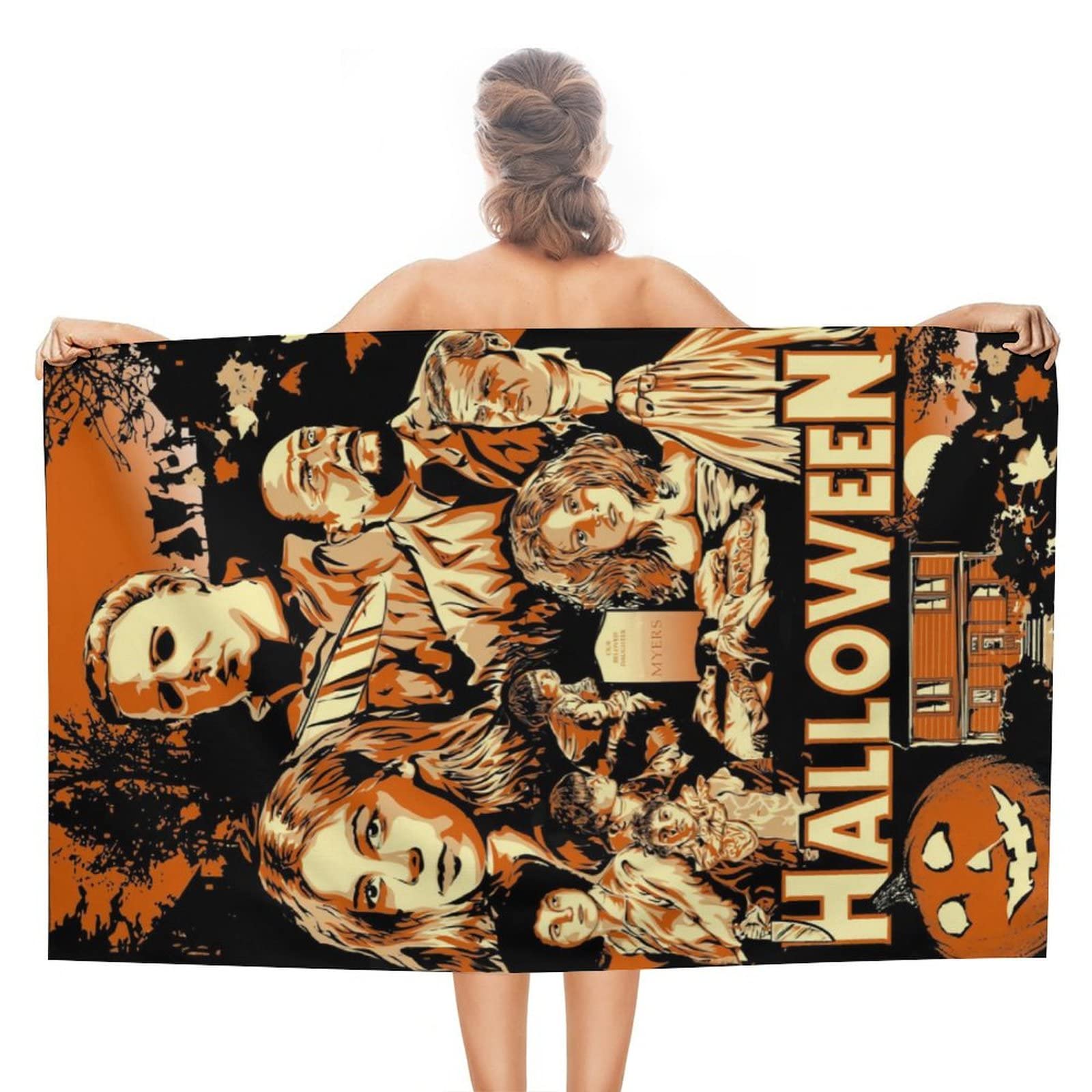 Quick-Dry Absorbent Travel Towel - Halloween Michael Myers Design - Lightweight Sand-Free Beach & Swim Towel for Travel, Pool, Gym, and Outdoor Activities
