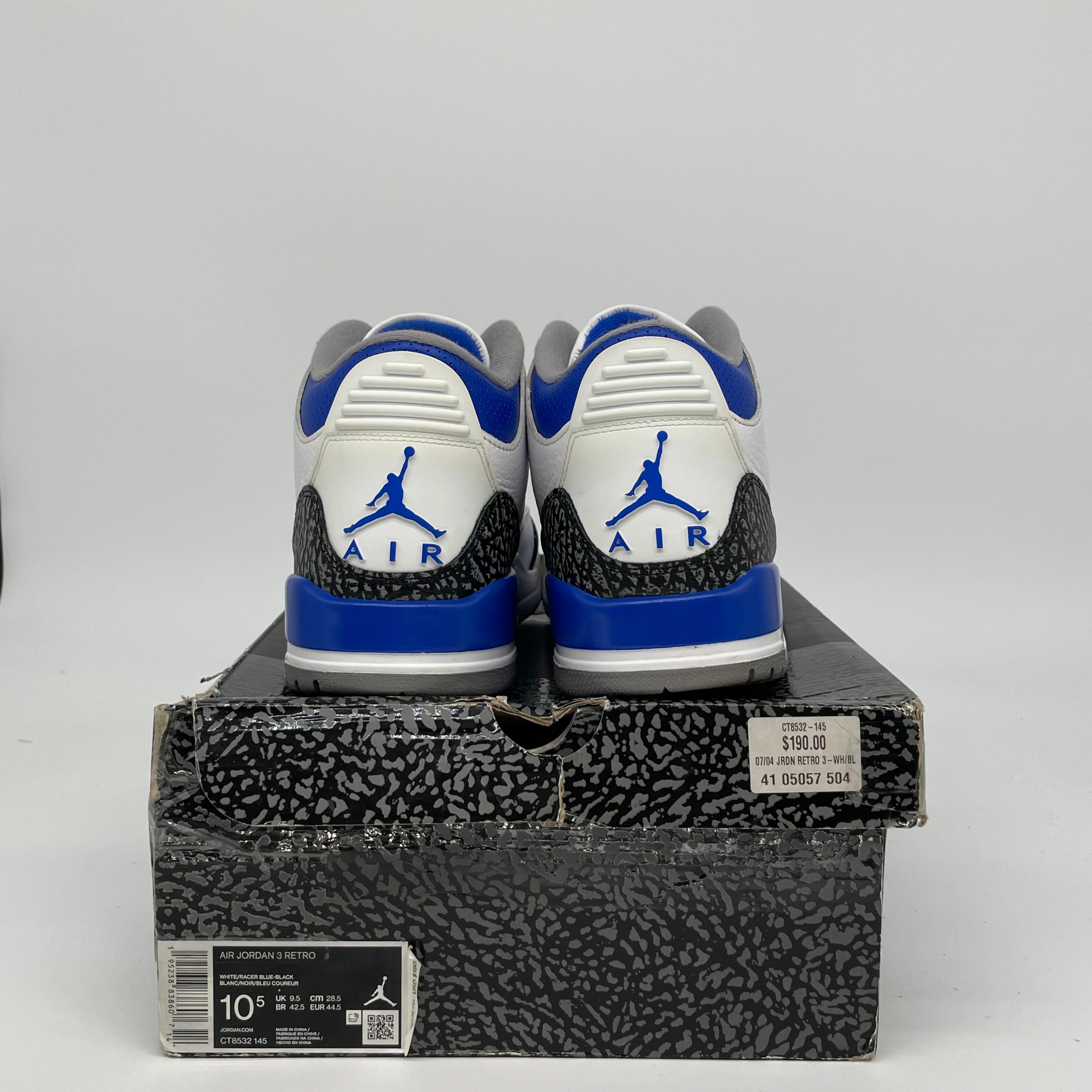 Air Jordan 3 Racer Blue Men's Basketball Shoes Size 10.5 - CT8532 145 | Retro Sneakers for Running, Training & Streetwear Fashion