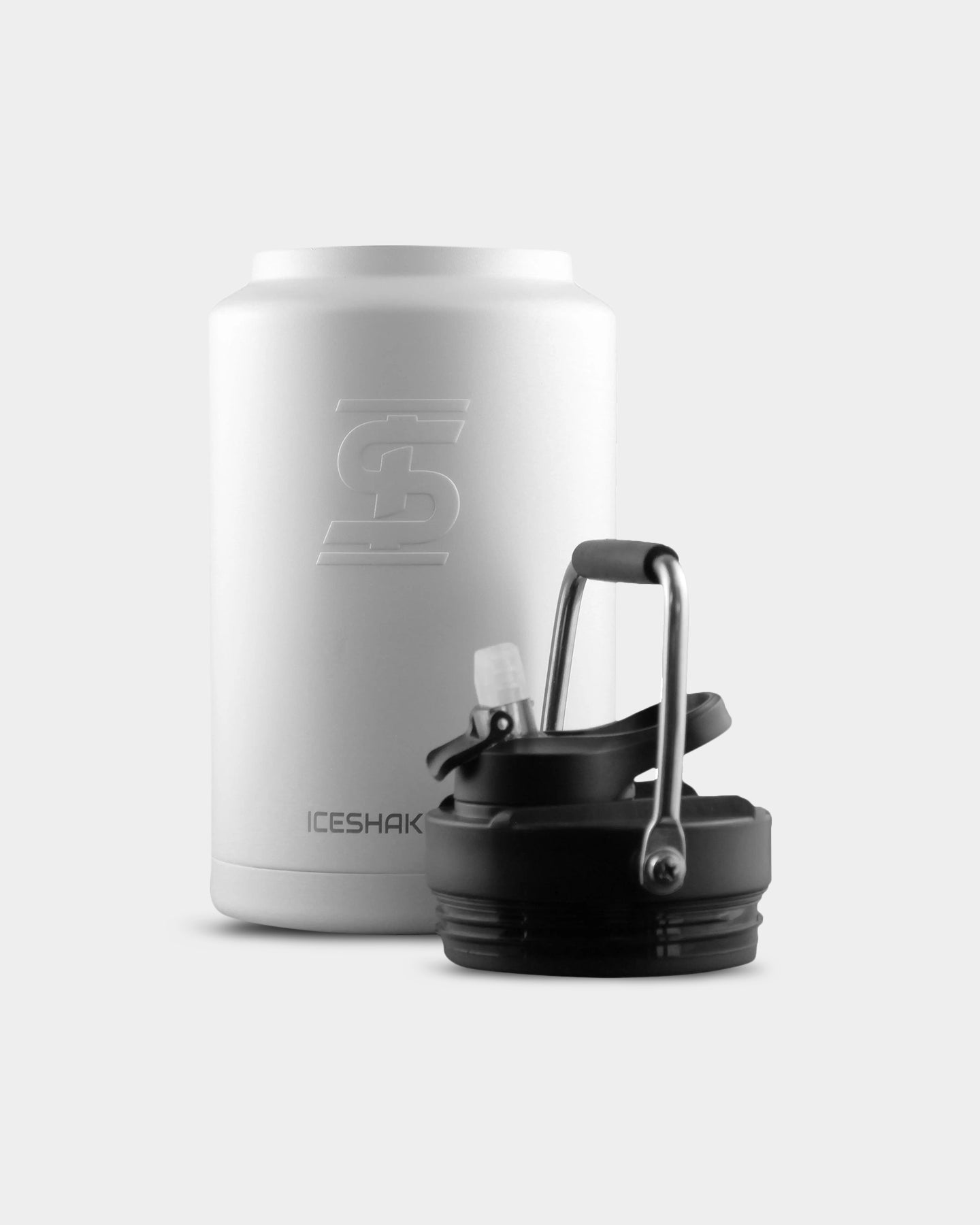1 Gallon (128oz) Ice Shaker Water Bottle - Leakproof & Insulated Stainless Steel Jug for Gym, Workouts, and Outdoor Activities - Keeps Drinks Cold for 24 Hours
