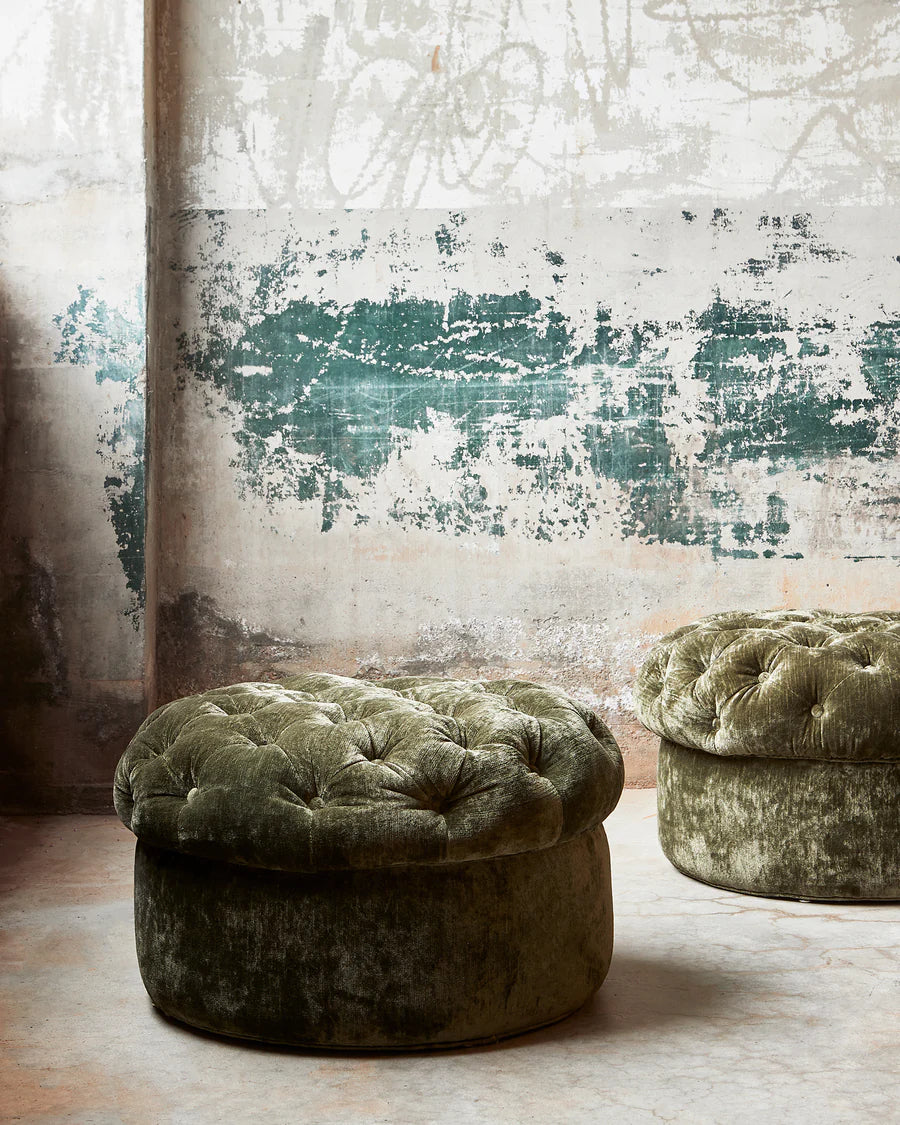 Premium Mandarin Tuffet - Soft & Durable Footstool Ottoman for Living Room, Bedroom, or Nursery - Perfect for Relaxing, Reading, or Decorating