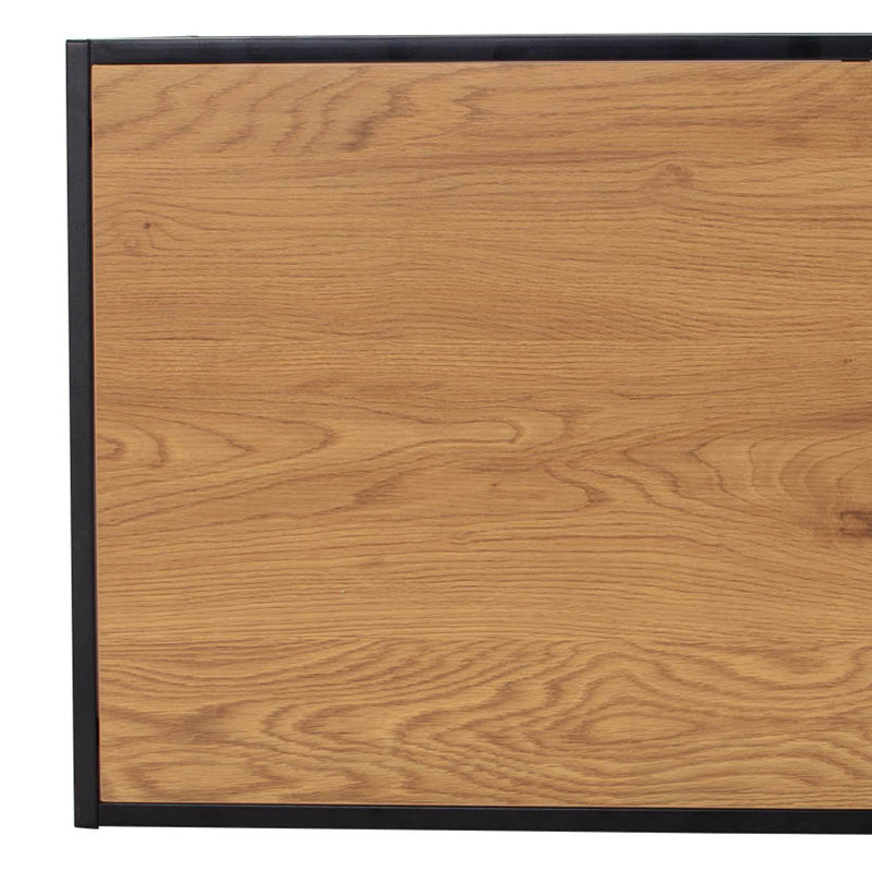 BRADFORD 100cm Coffee Table - Natural & Black Finish Modern Living Room Furniture for Small Spaces & Apartments