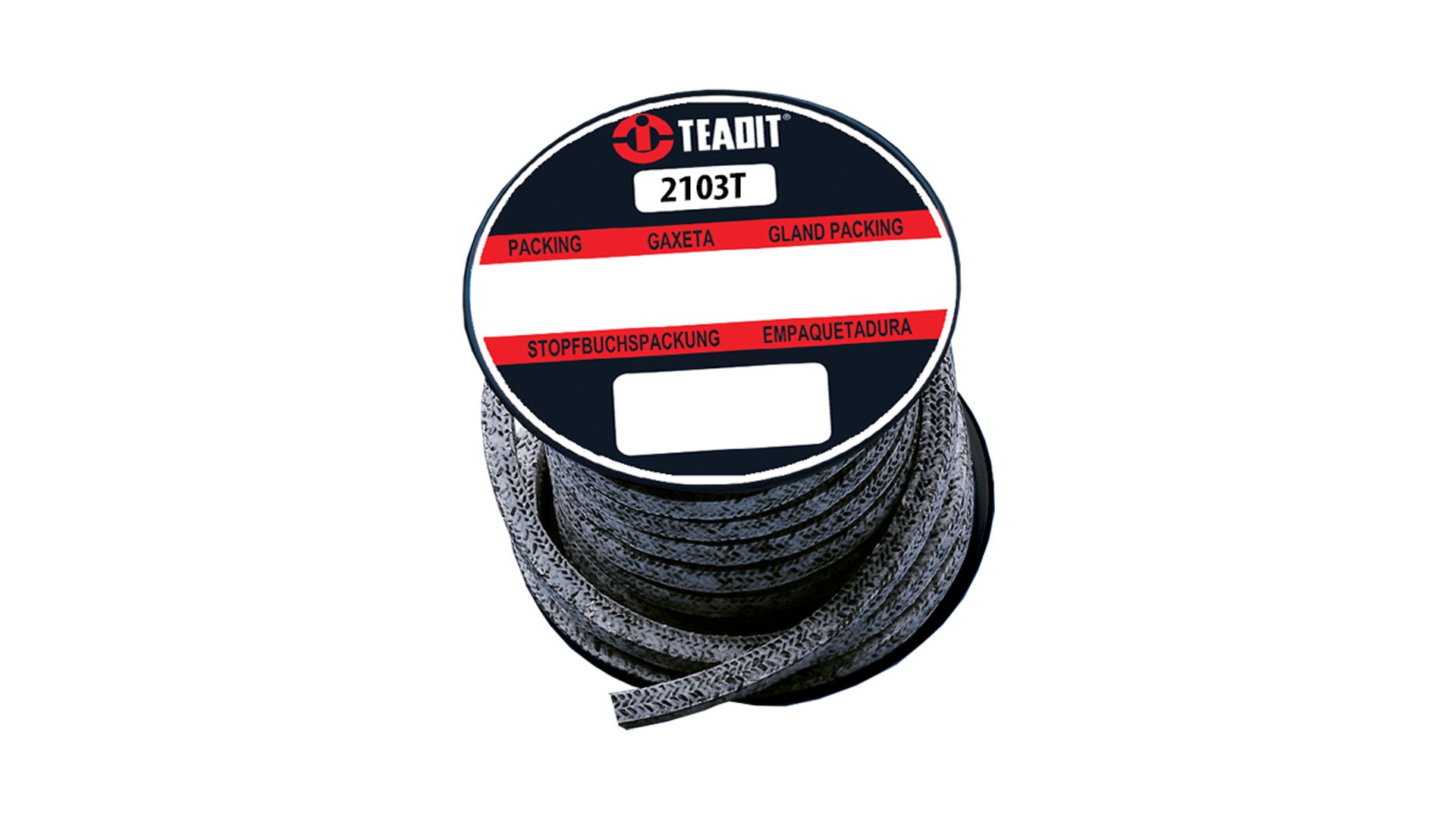 STCC 2103T.500x2 Teadit Style Braided Packing Carbon Yarn - PTFE Impregnated, 1/2
