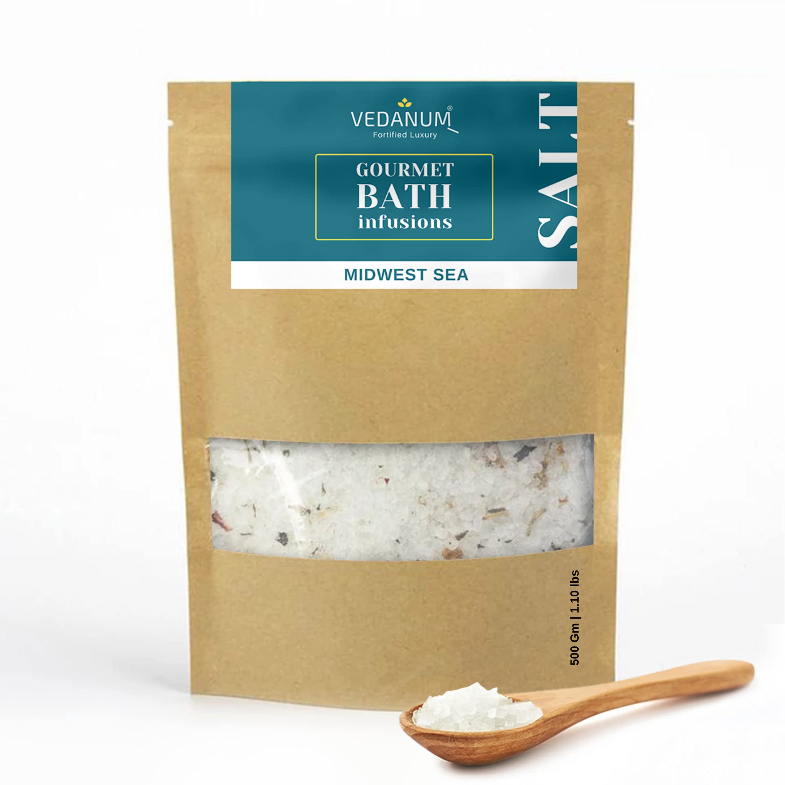 Vedanum Gourmet Aromatherapy Bath Salt - Pure Epsom Salt, Himalayan Pink Salt & Sea Salt Blend | Muscle Relief, Acne Treatment, Pain Relief, Foot Soak | Relaxing Mineral Therapy for Stress Relief & Self-Care Spa at Home