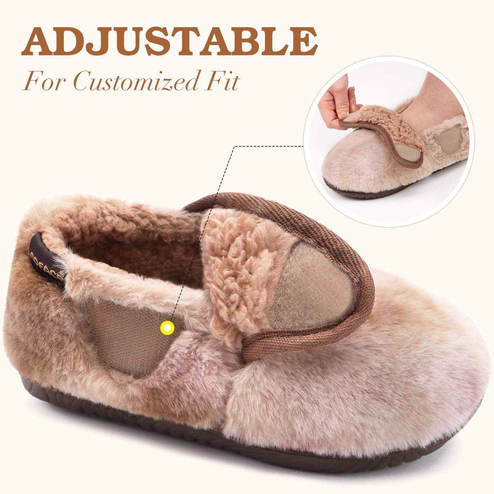 COFACE Women's Memory Foam House Slippers - Soft Fluffy Indoor/Outdoor Slippers for Women - Perfect for Home, Office, and Travel Comfort
