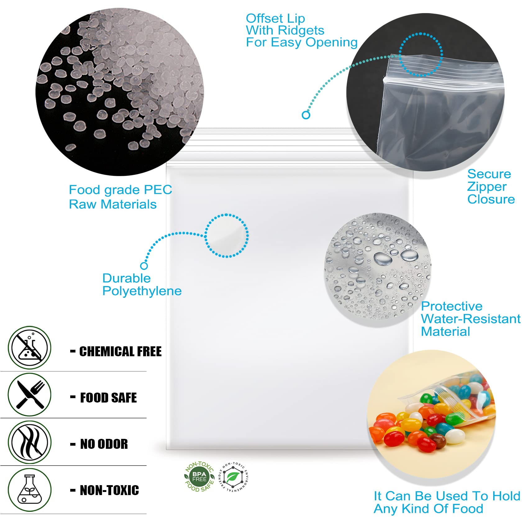 200 Pack 2x3 Inch Small Clear Reclosable Zipper Bags - Plastic Storage Bags with Zipper Lock for Jewelry, Beads, Screws & Small Items - Perfect for Crafting, Organizing & Travel Accessories