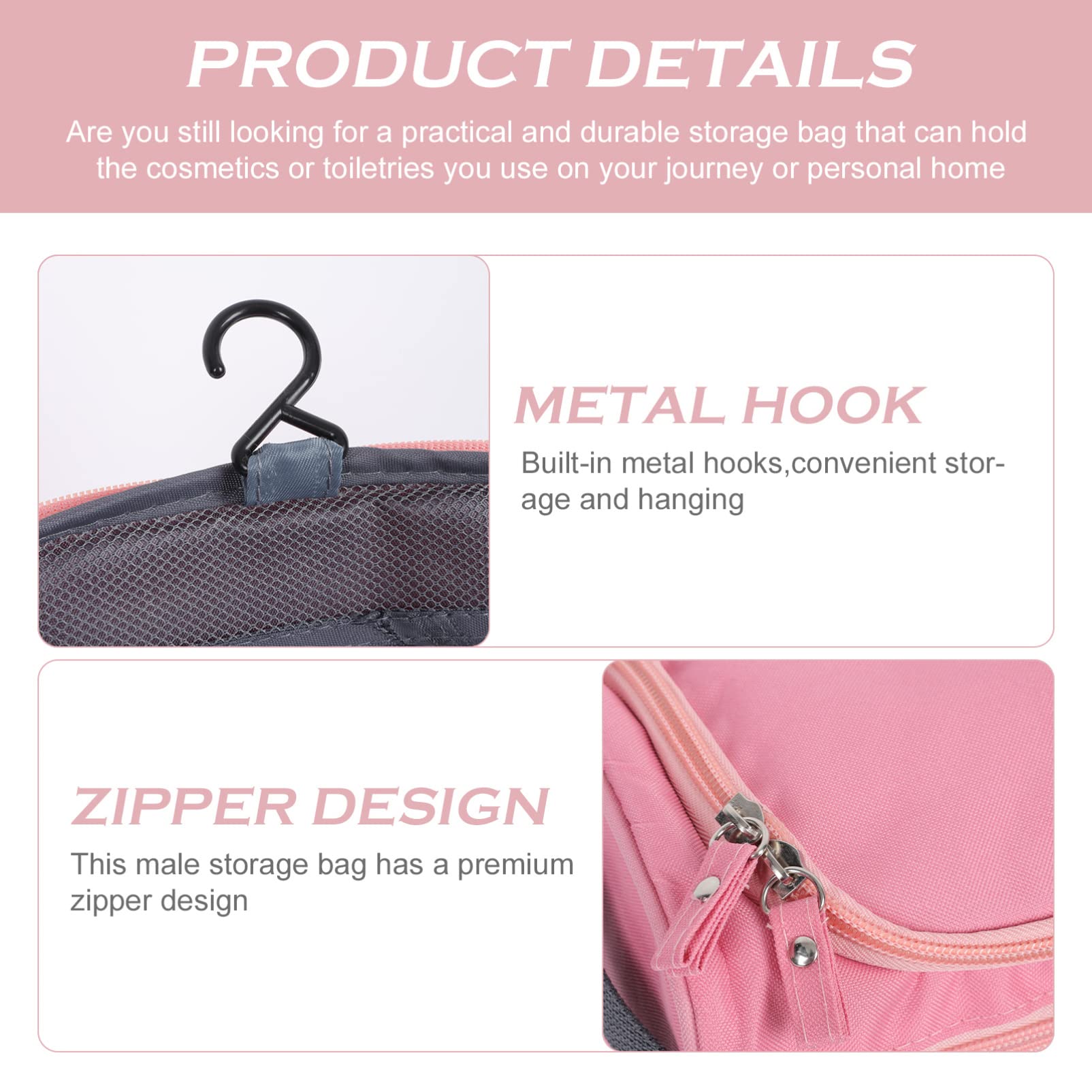 HEALLILY 1pc Travel Makeup Bag - Waterproof Cosmetic Organizer & Toiletry Pouch for Women | Compact Lightweight Oxford Cloth Storage | Perfect for Airplane Carry-on, Gym, Beach Trips & Daily Essentials