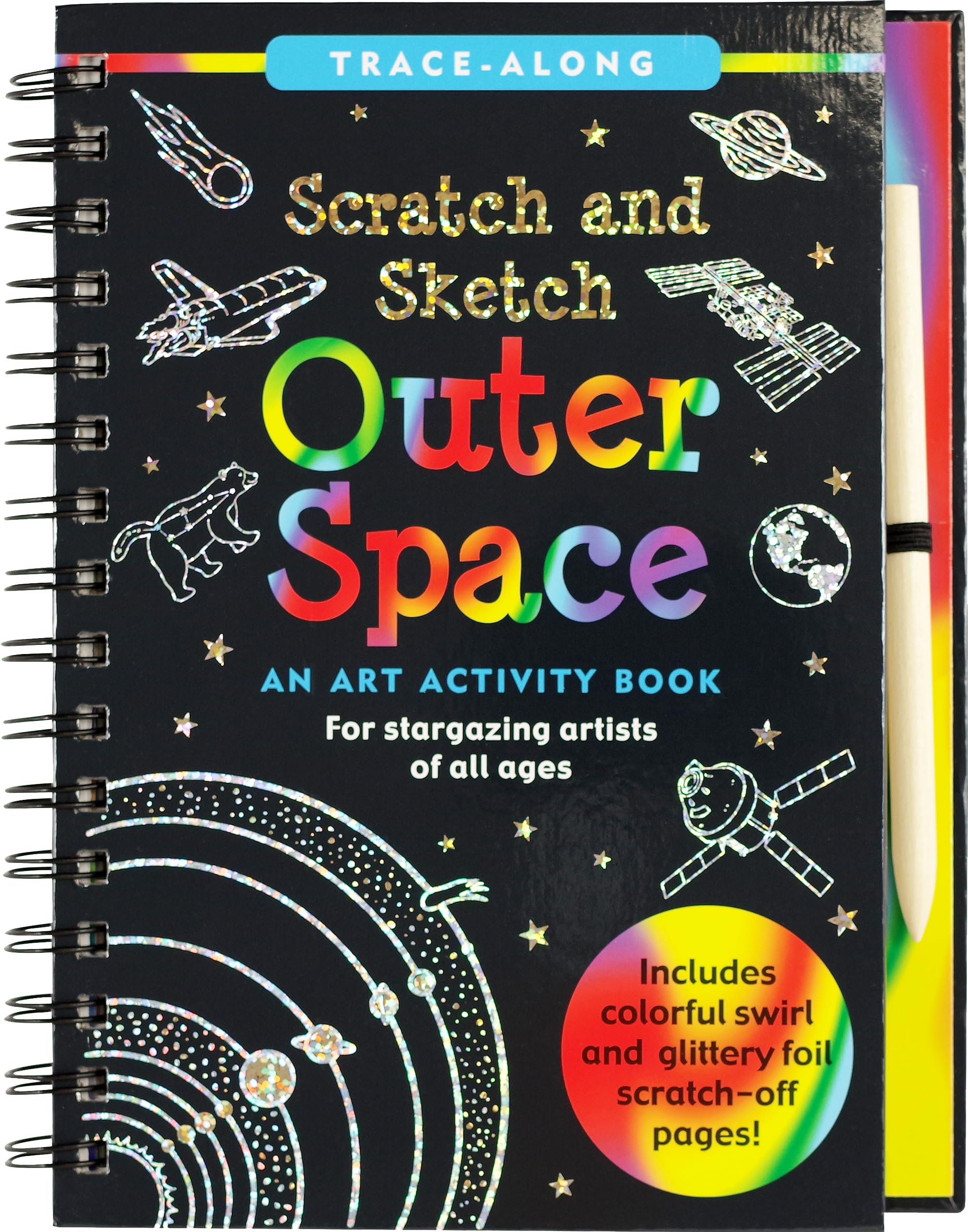 Scratch & Sketch Outer Space Activity Book - Trace Along Art Kit for Kids | STEM Learning Toy, Creative Gift for Children's Space Exploration Fun