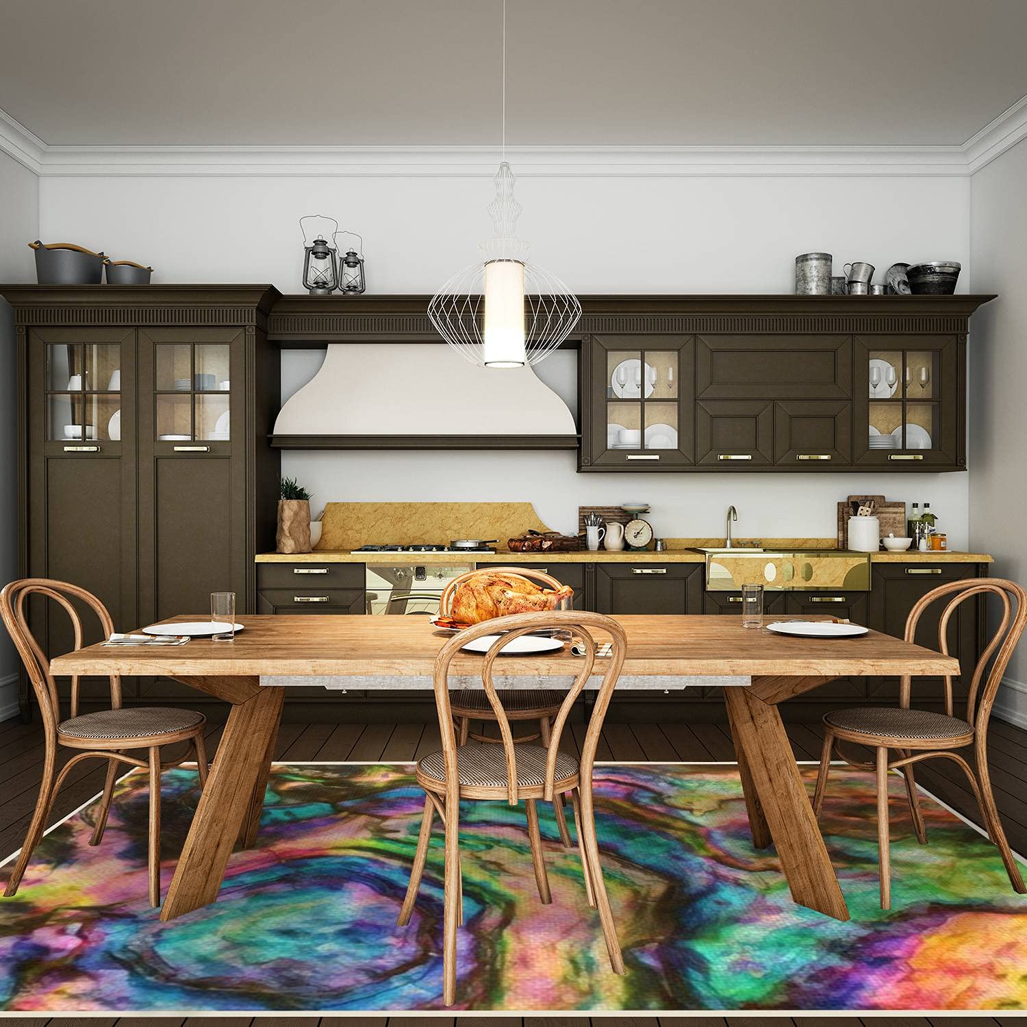 Non-Slip Modern Area Rugs for Living Room & Bedroom - Pearl Shell Abstract Design, Stain Resistant Indoor/Outdoor Carpet Mat - Perfect for Home Decor, Floor Protection and Cozy Spaces
