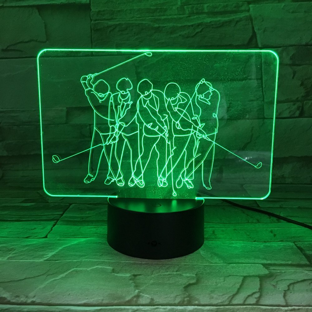 3D Golf Night Light with Touch Switch - 7 Color Changing LED Table Lamp for Desk, Home Decor, Kids Room, and Christmas Gifts | Perfect for Bedroom, Nursery, and Birthday Presents