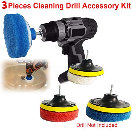Replacement Part for M.C 5Drill Cleaning Brush - Power Scrubber Stiff Scrub Brush Bit Pad Set (7PCS) - Bathroom Tile Cleaner Kit for Drill Attachments - Perfect for Deep Cleaning Tiles, Grout, and Bathroom Surfaces