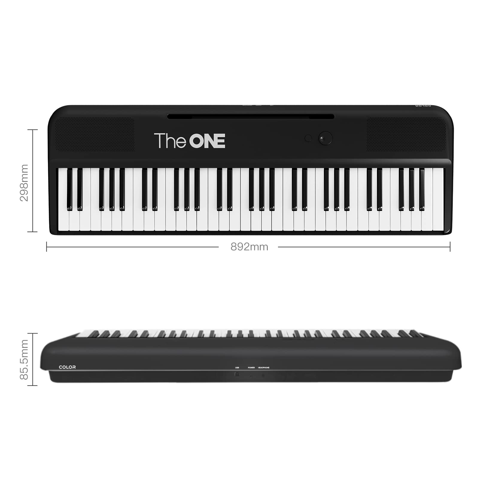 The ONE Smart Keyboard COLOR 61-Key Lighted Digital Piano for Beginners with 256 Tones, 64 Polyphony, Built-in LED Lights & Free Apps - Perfect for Home Practice, Music Learning & Live Performance (Black)
