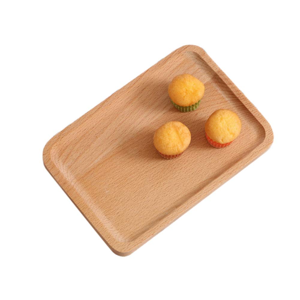 Wooden Rectangular Serving Tray - Decorative Food Holder & Storage Tray for Dining Table, Breakfast in Bed, Coffee Table - 2 Size Options - Perfect for Meals, Snacks, and Home Decor
