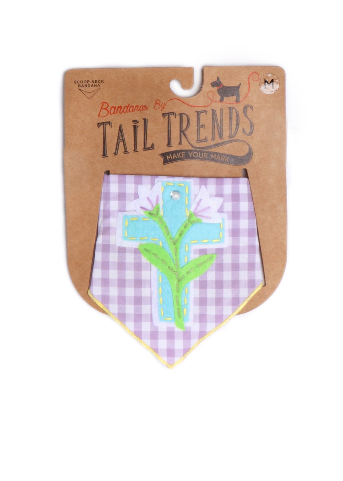 Easter Dog Bandanas with Cross & Lilies Design - 100% Cotton Pet Bandana for Medium to Large Dogs - Perfect for Easter Sunday, Spring Walks & Holiday Photos
