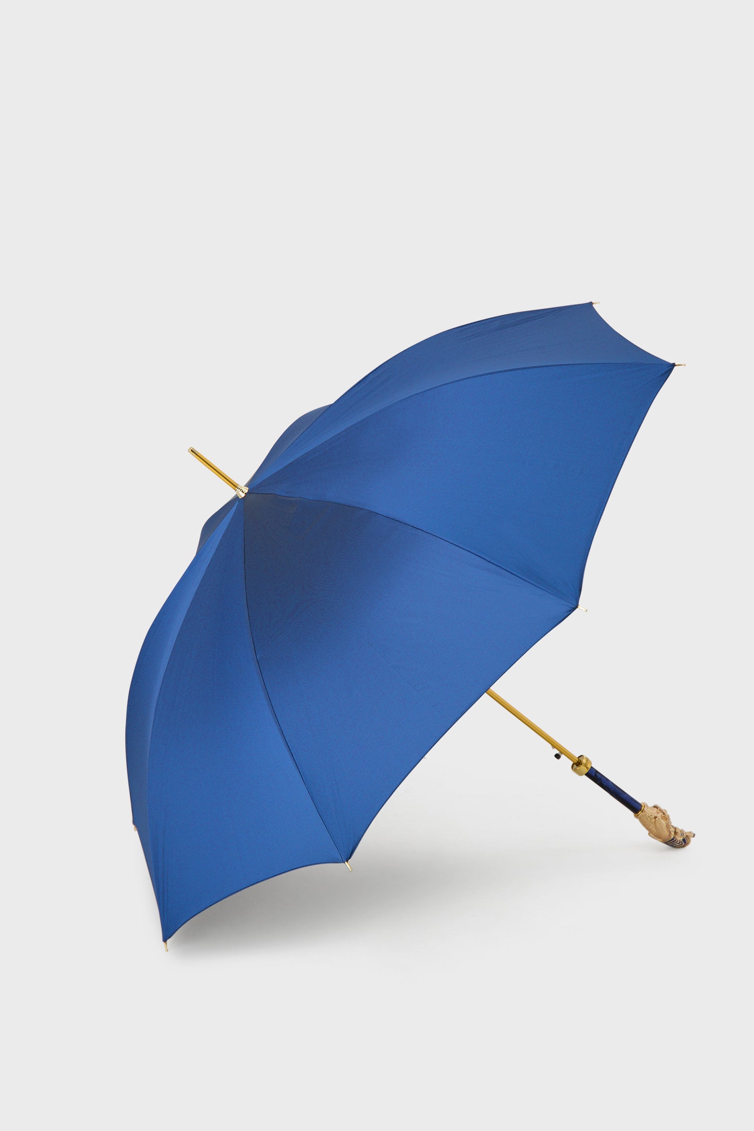 Pasotti Blue Tutankhamon Luxury Umbrella - Windproof & Waterproof Compact Folding Umbrella for Men & Women - Perfect for Rainy Days, Travel, and Outdoor Events