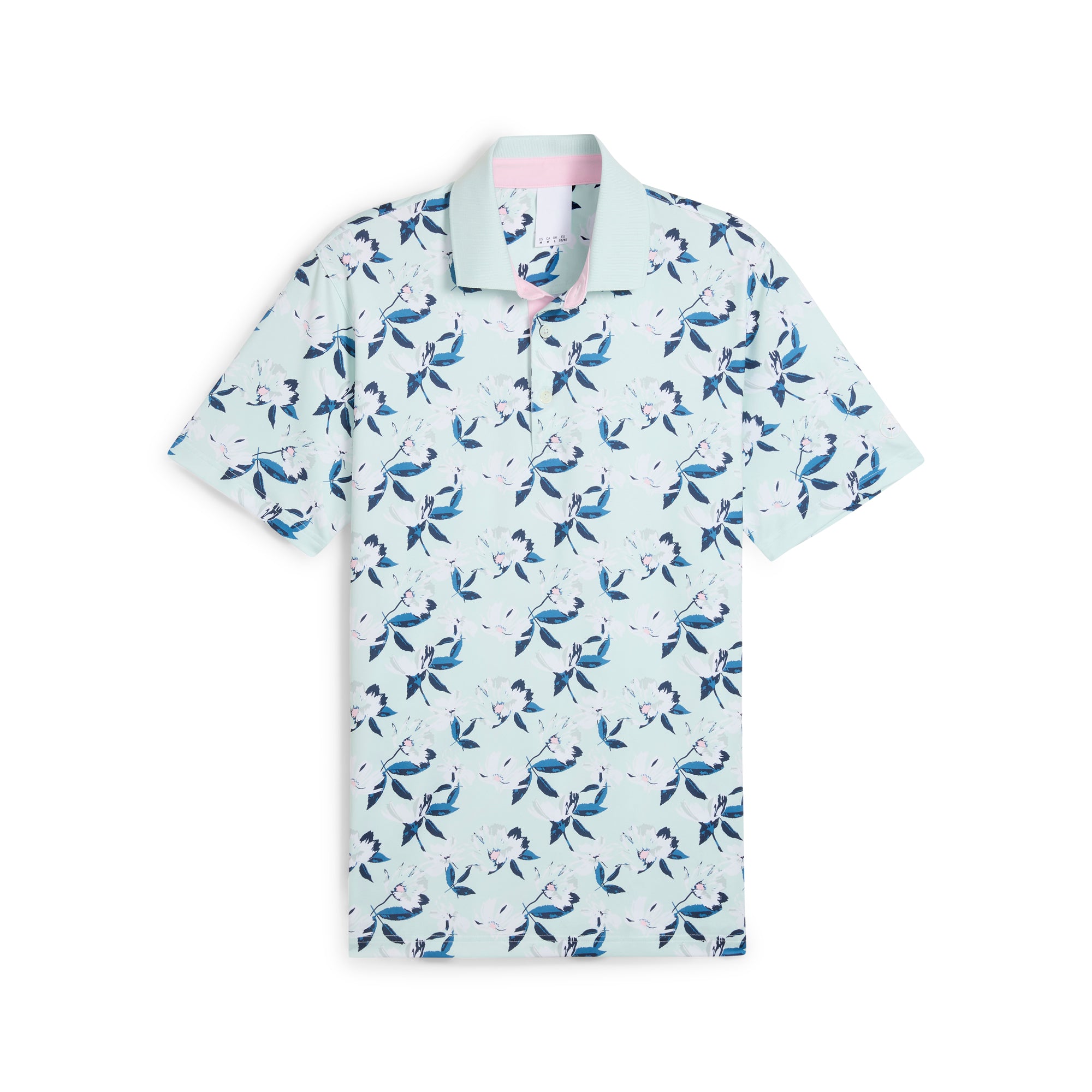 Spring Floral Print Golf Polo Shirt for Men - Breathable & Moisture-Wicking Performance Tee - Perfect for Golf, Casual Wear & Outdoor Activities