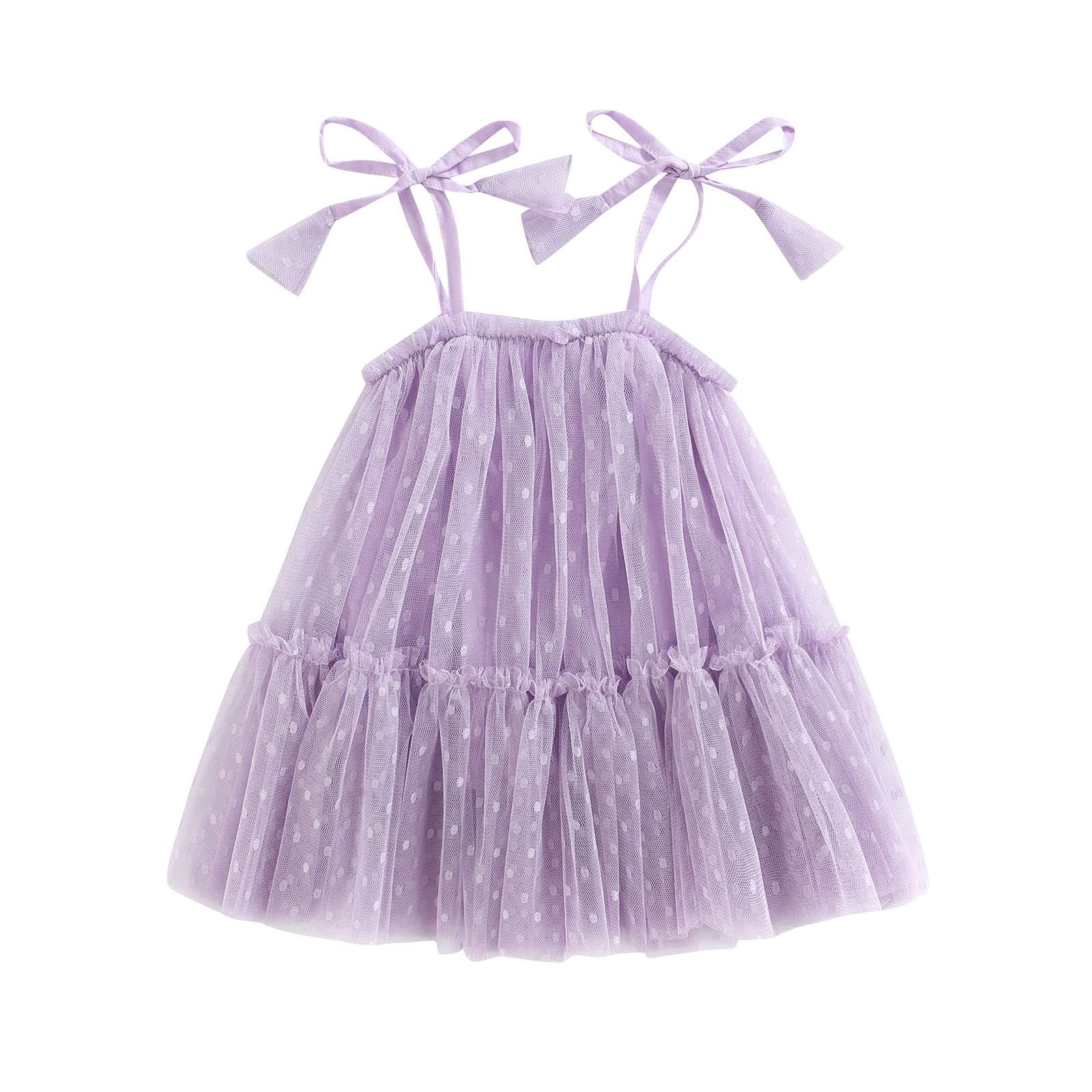 Newborn Baby Girl Dress - Mesh Tulle Sleeveless Shoulder Straps Princess Summer Outfit | Perfect for Photoshoots, Parties & Special Occasions