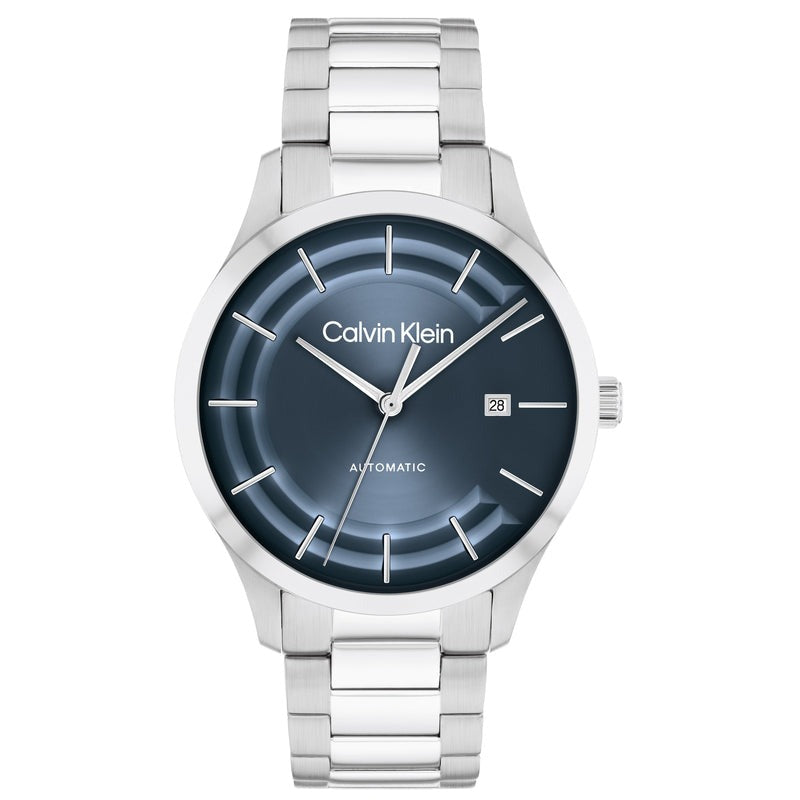 Calvin Klein Iconic Auto Blue Dial Steel Watch 25300020 - Stylish Men's Timepiece for Business, Casual & Formal Occasions